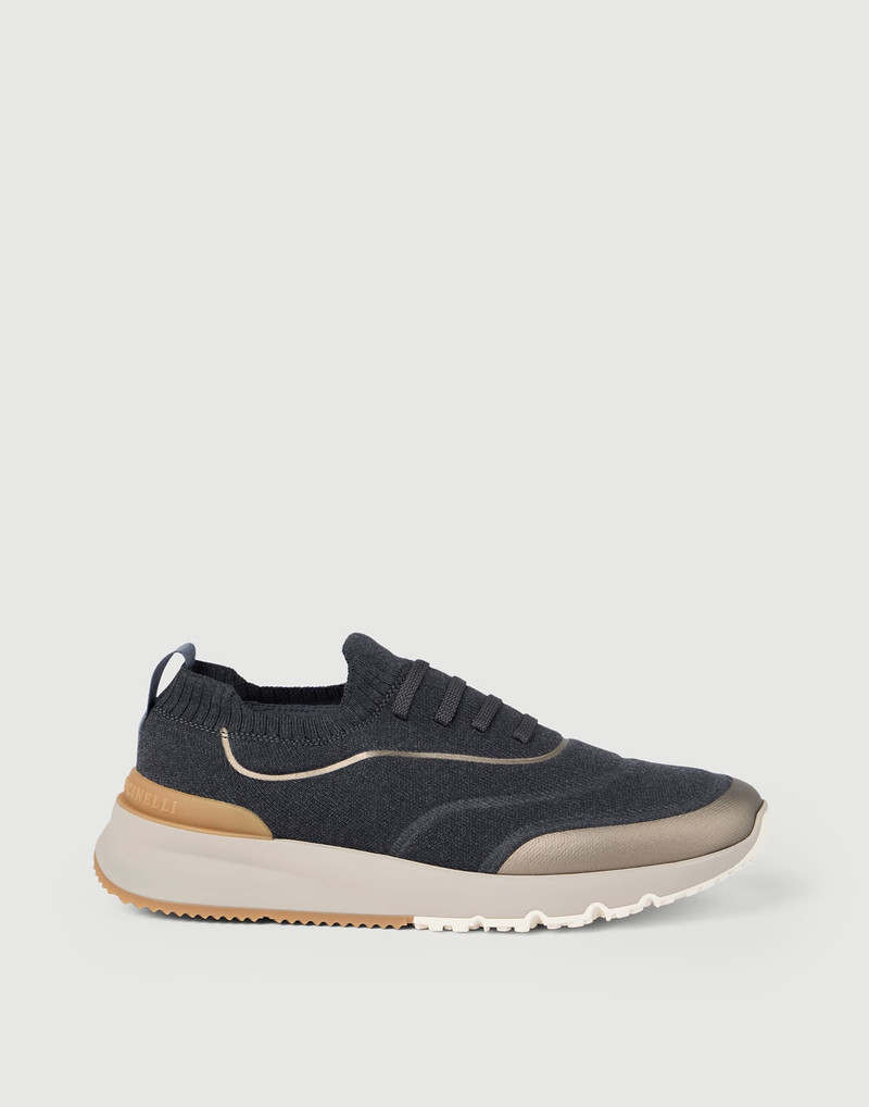 Techno cotton knit runners with heat-bonded details 1
