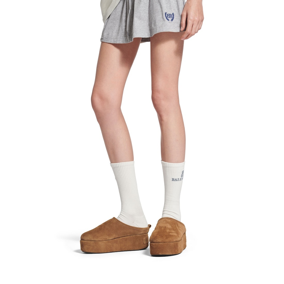 Women's Alaska Soft Platform Mule in Brown/white - 9