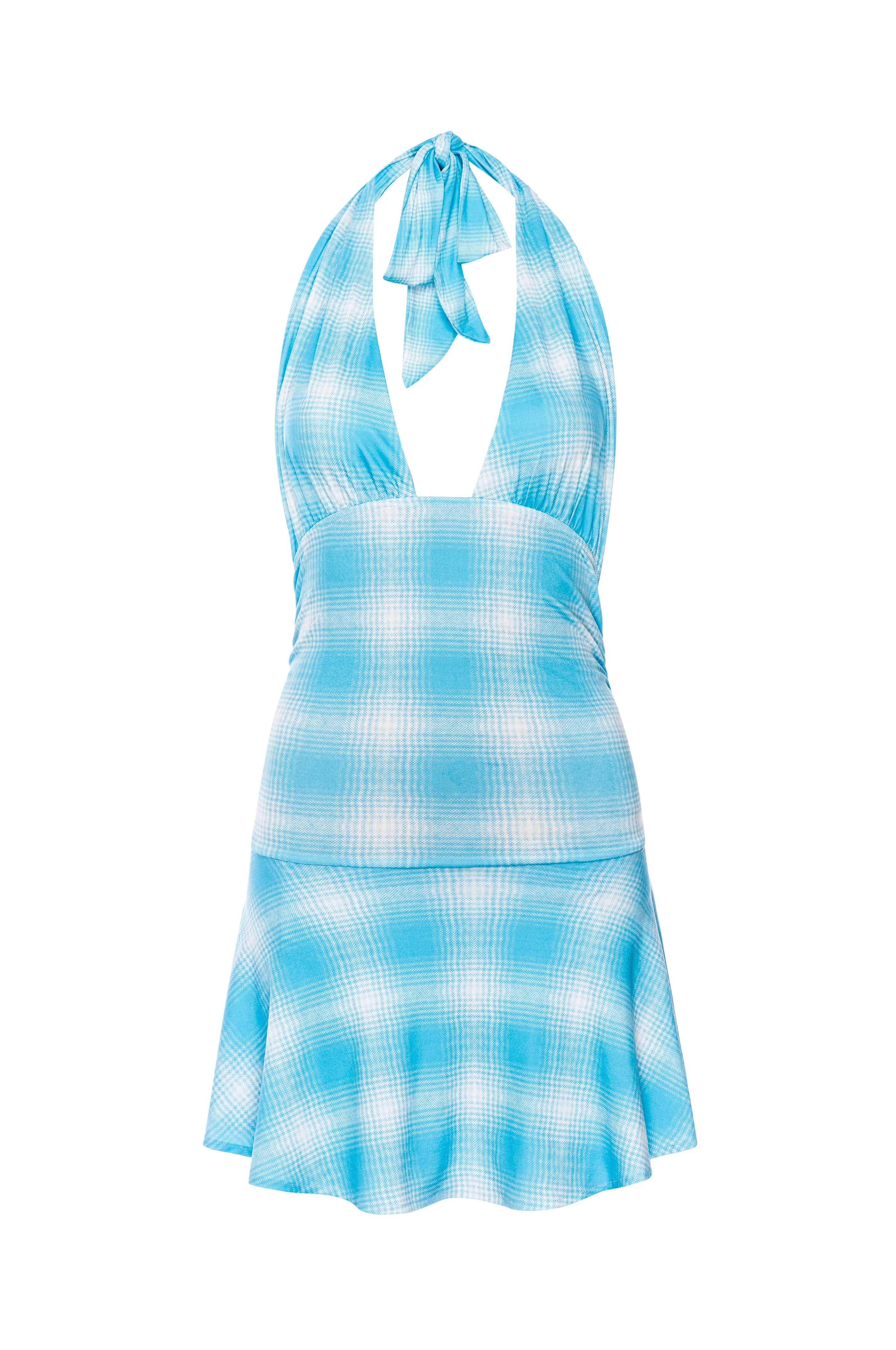 NATALIA DRESS - GHOST GINGHAM TURQUOISE - 1