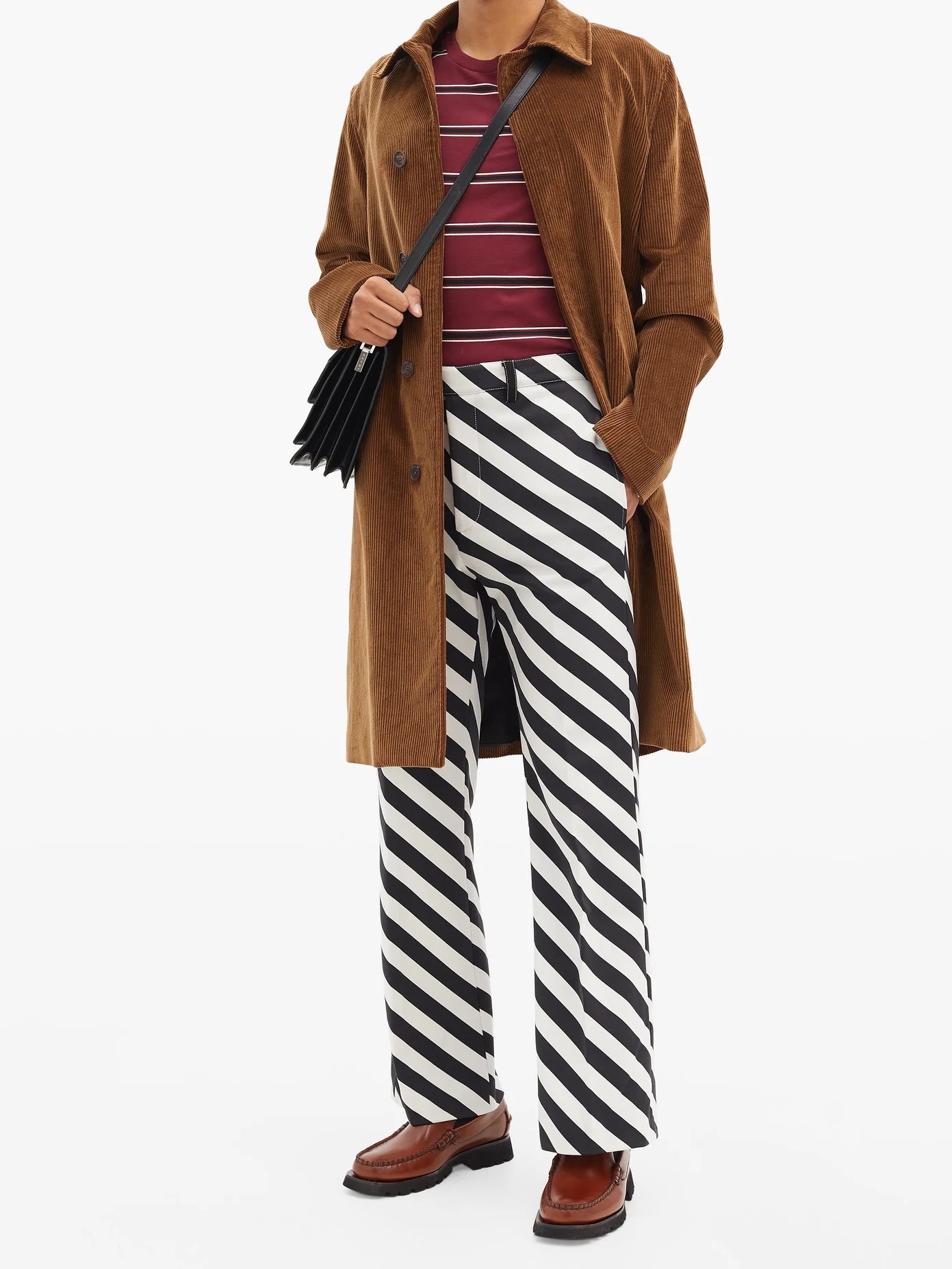 Striped straight-leg technical trousers - 2