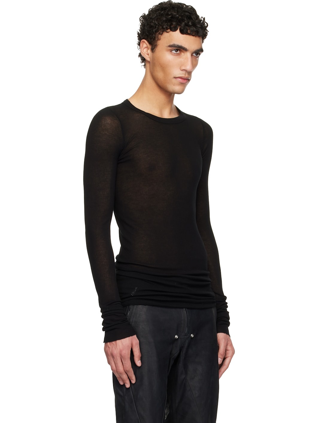 Black Hollywood Rib LS T-shirt - 2