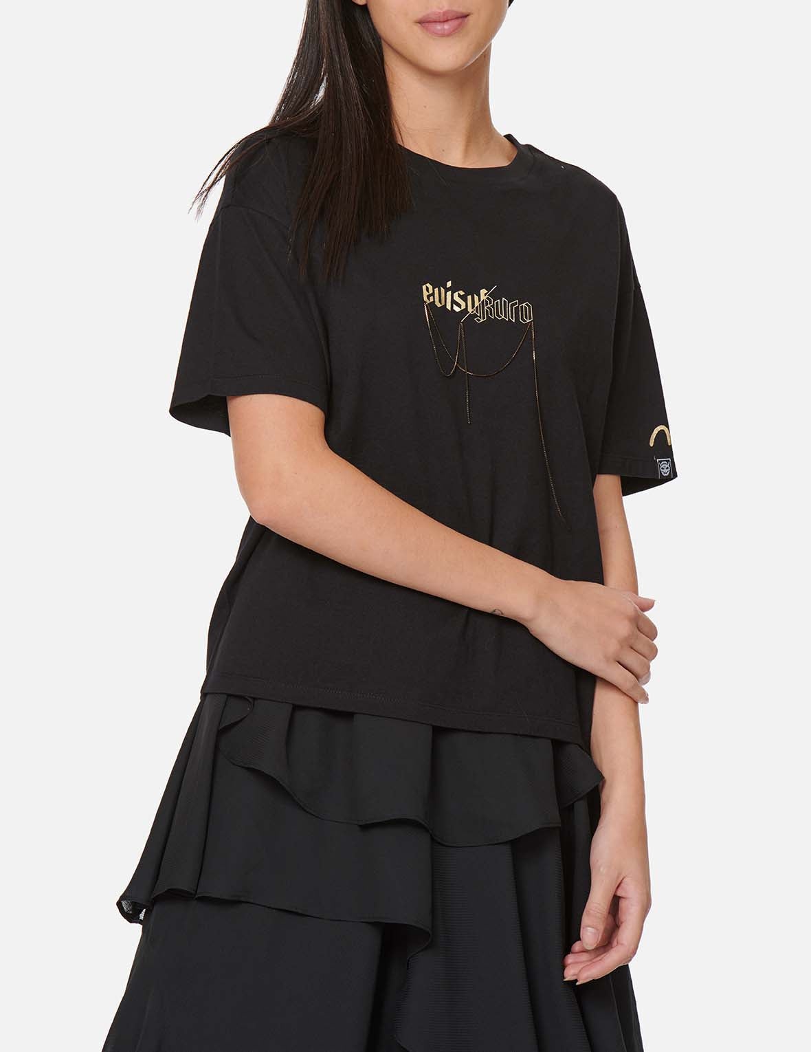 Draped Metal Chain T-shirt - 3