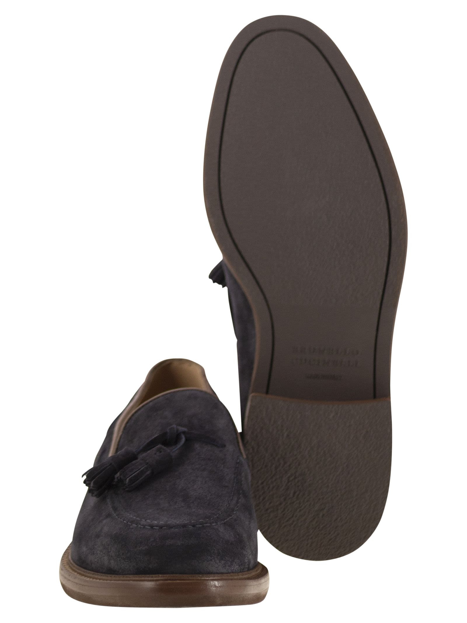 Brunello Cucinelli Men Suede Moccasins With Tassels - 5