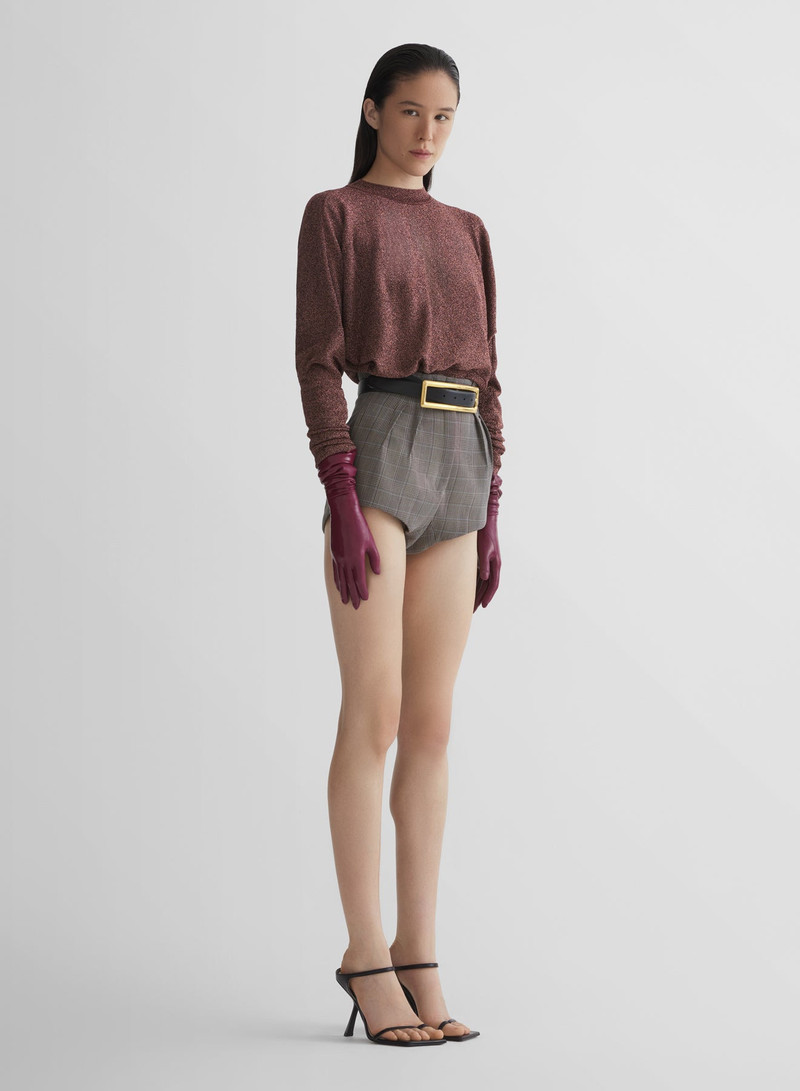 checked pleated tailored shorts 4