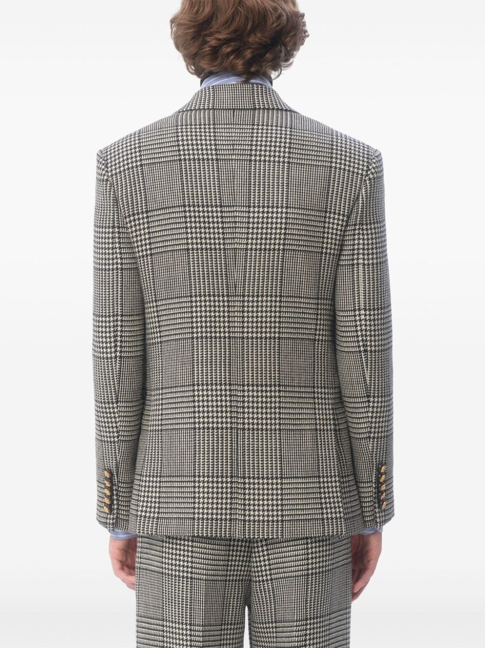 plaid check suit jacket - 5