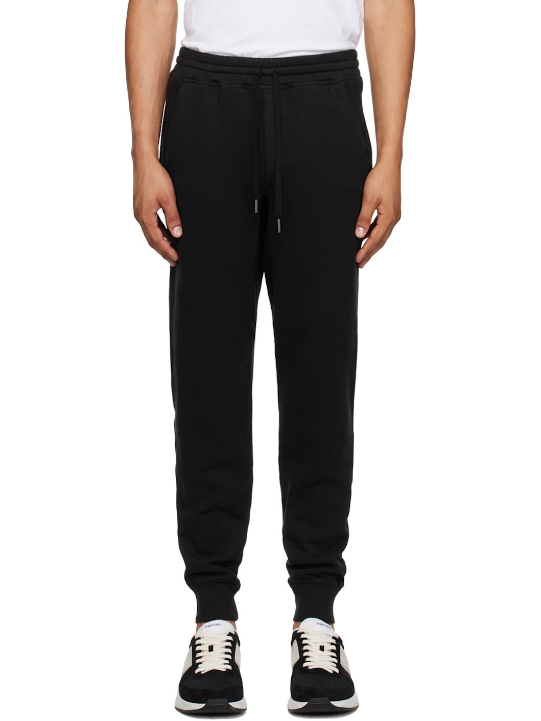 Black Garment-Dyed Sweatpants - 1