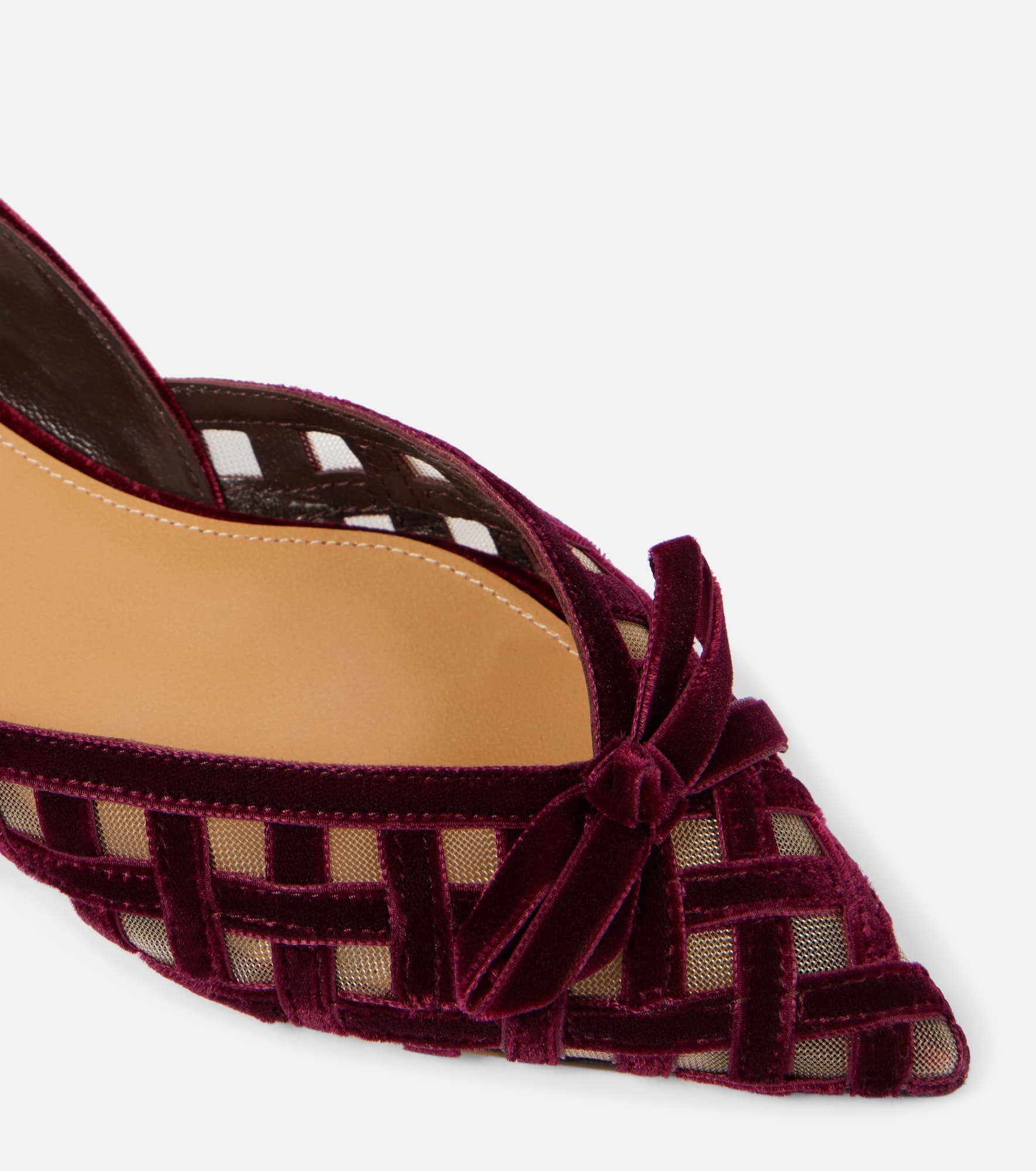 Romance D'Orsay velvet and mesh flats - 5