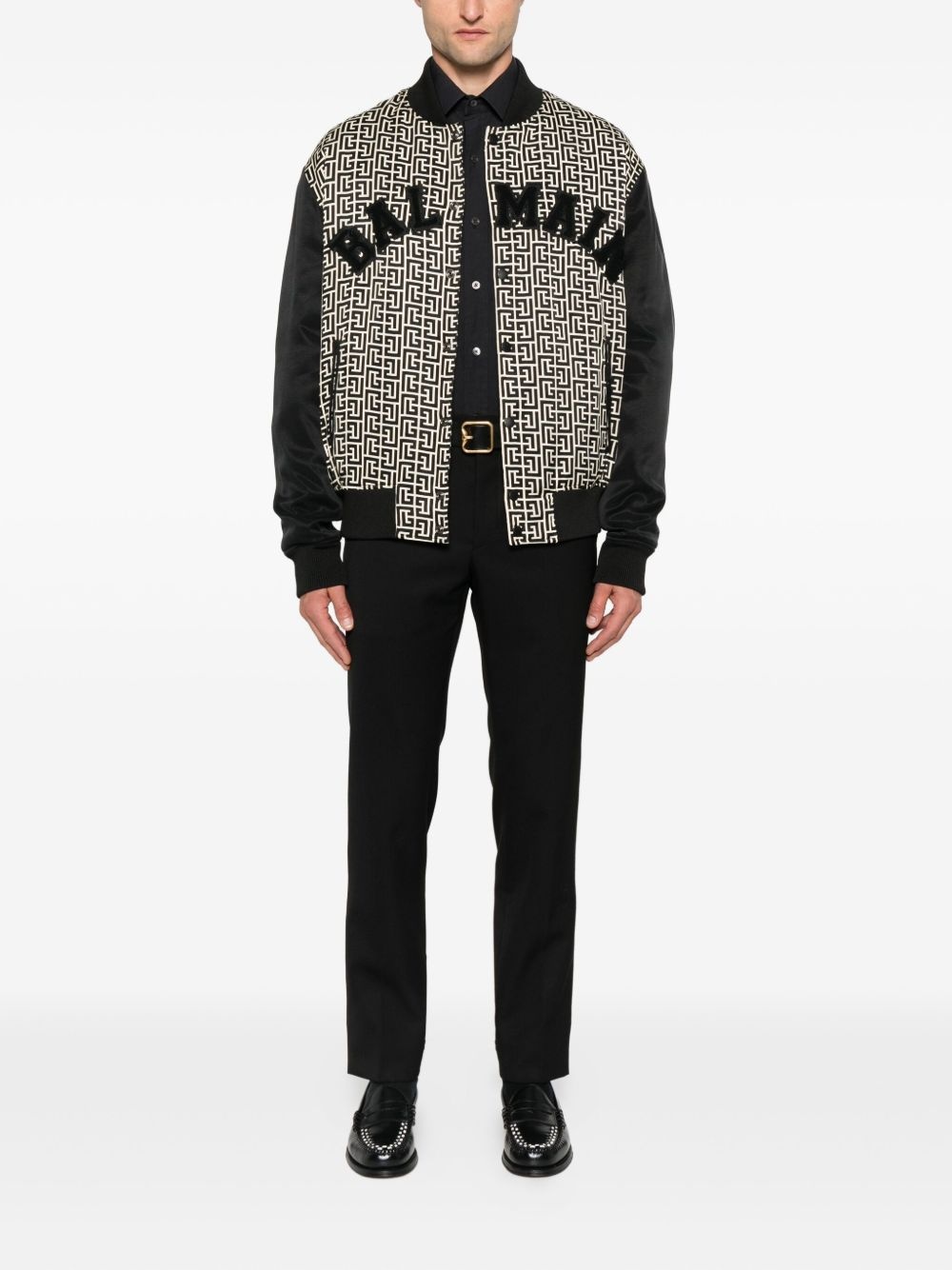 geometric-pattern bomber jacket - 2