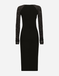 Dolce & Gabbana Jersey calf-length dress with tulle sleeves