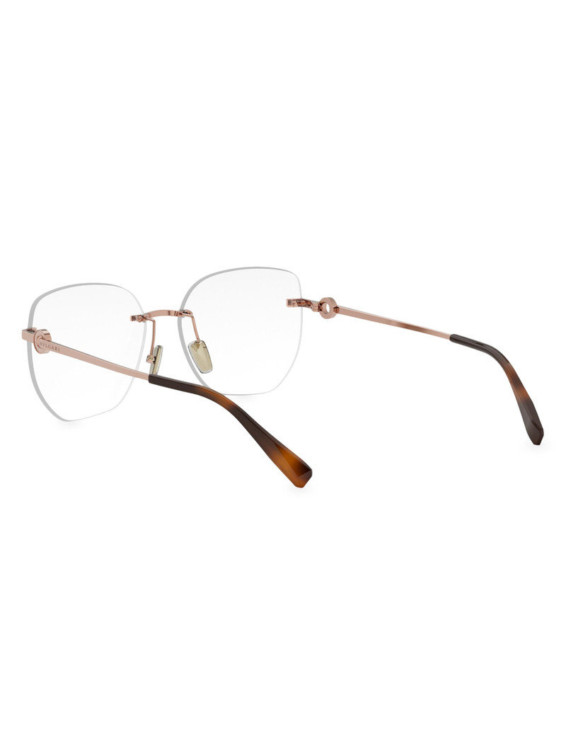 Women's 56MM Geometric Optical Glasses - Rose Gold 4