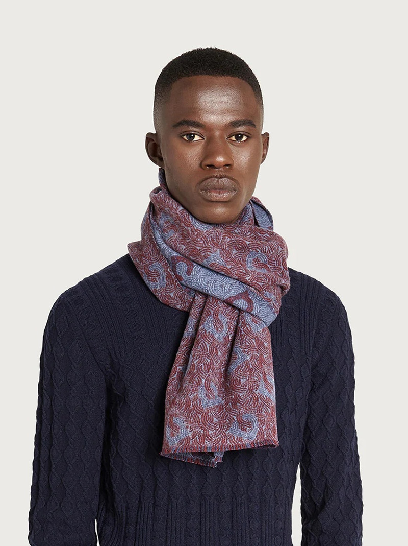 FERRAGAMO GANCINI SILK AND CASHMERE SCARF outlook
