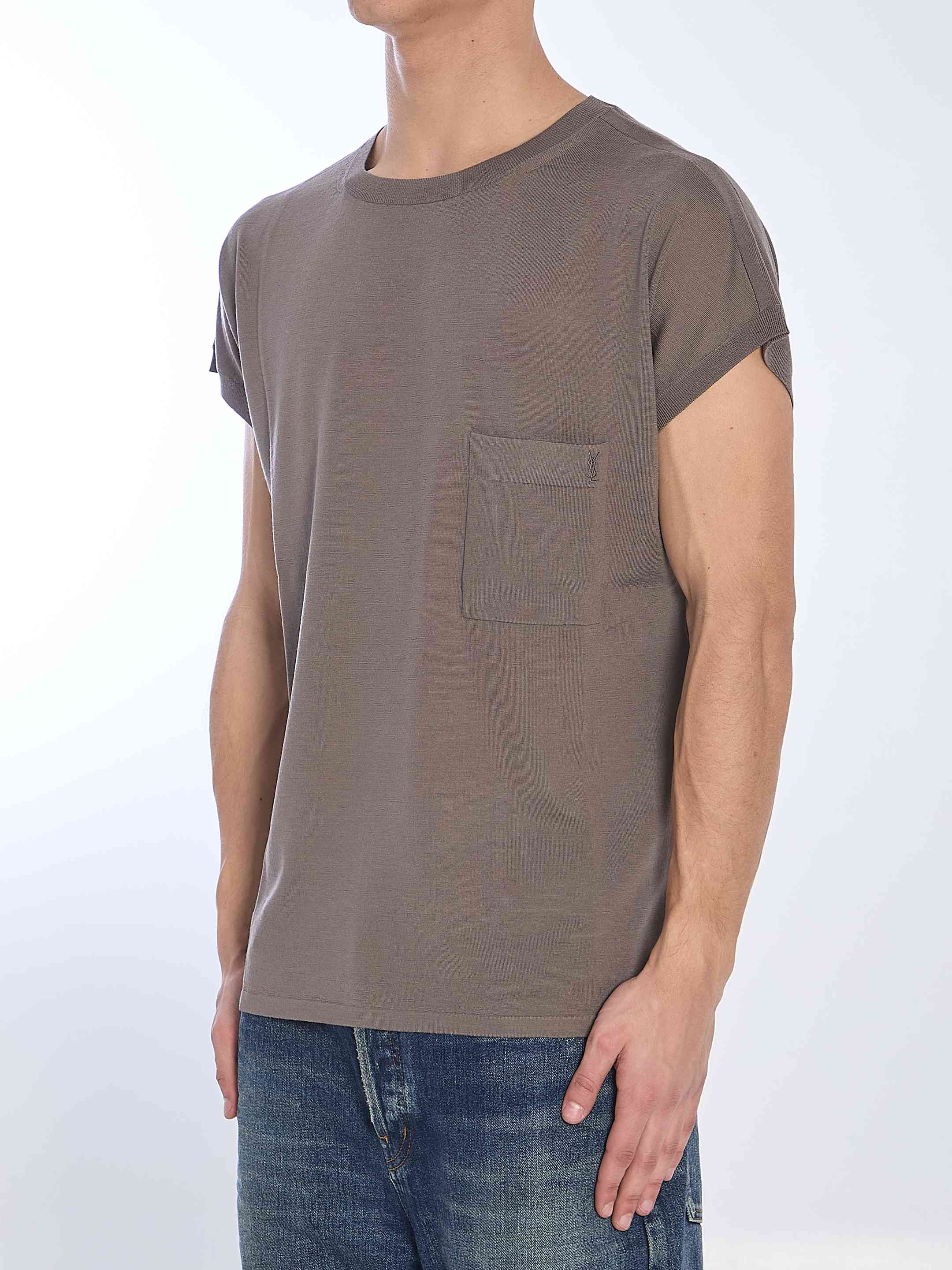 Saint Laurent Men Wool T-Shirt - 2
