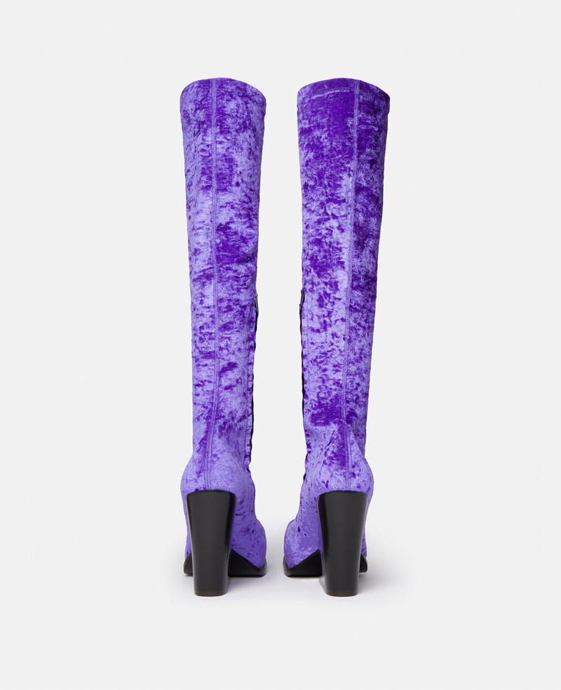 Stella McCartney Cowboy Crushed Velvet Knee-High Boots outlook