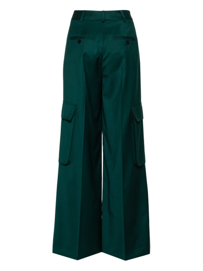 AMIRI Green Wide-Leg Cargo Wool Trousers outlook