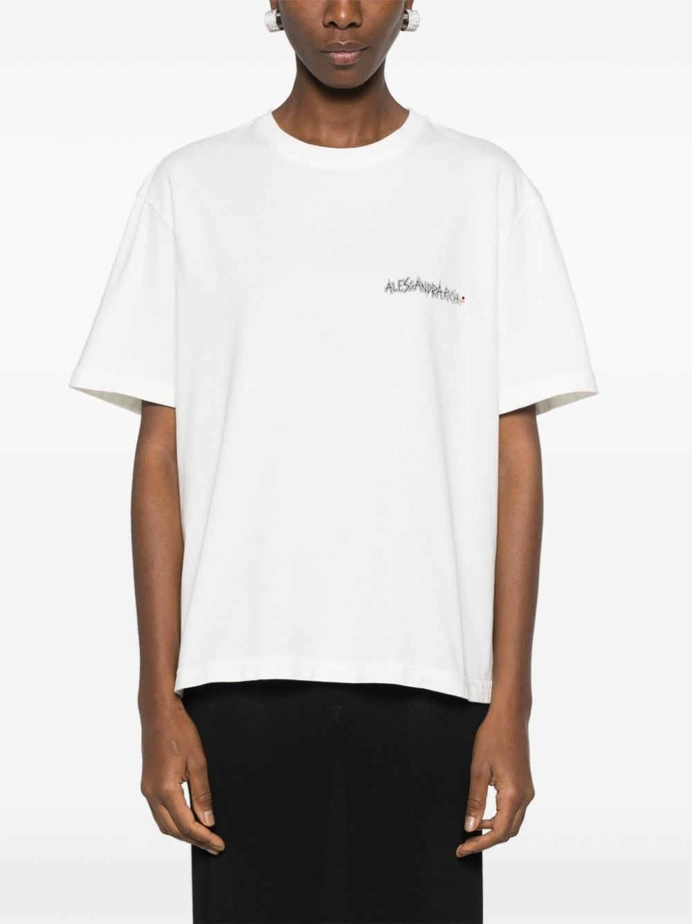 crystal-embellished graphic-print T-shirt - 3
