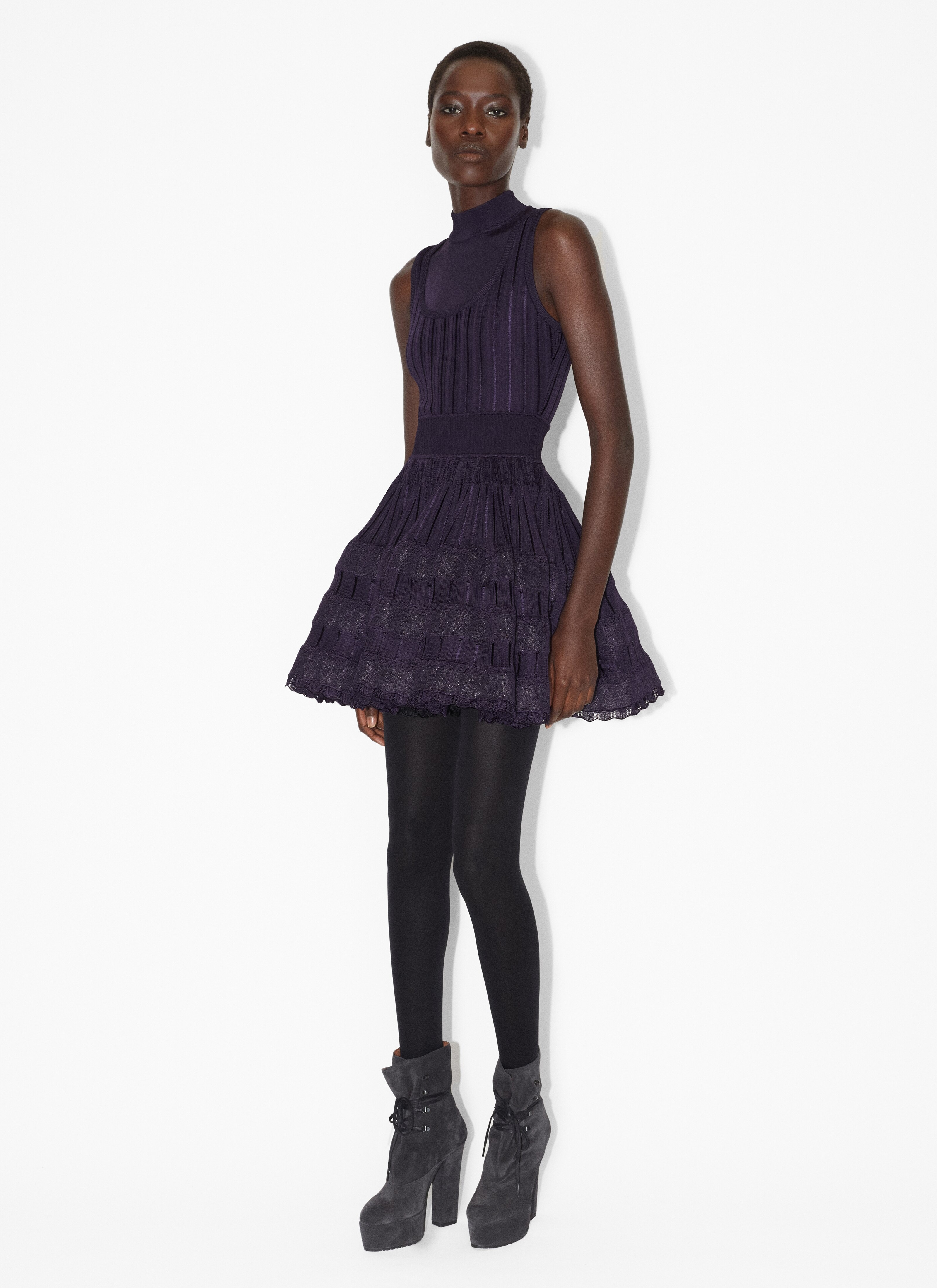 【ALAIA直営店】ROBE CRINOLINE BRILLANTE ALAÏA BLACK Shiny Crinoline Dress |ALAÏA US