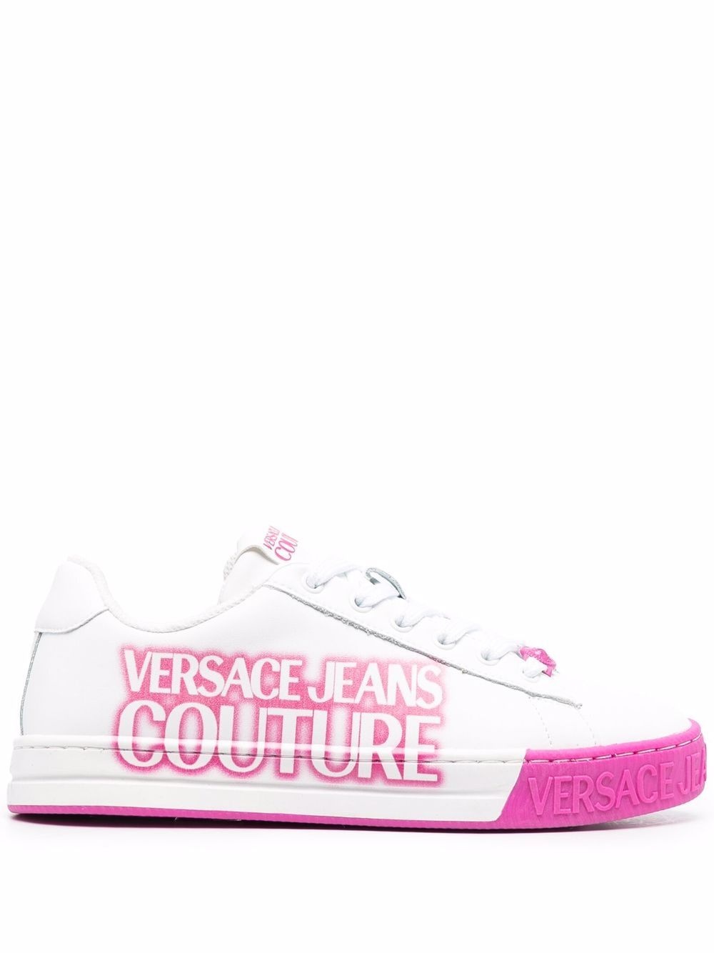 logo print lace-up sneakers - 1