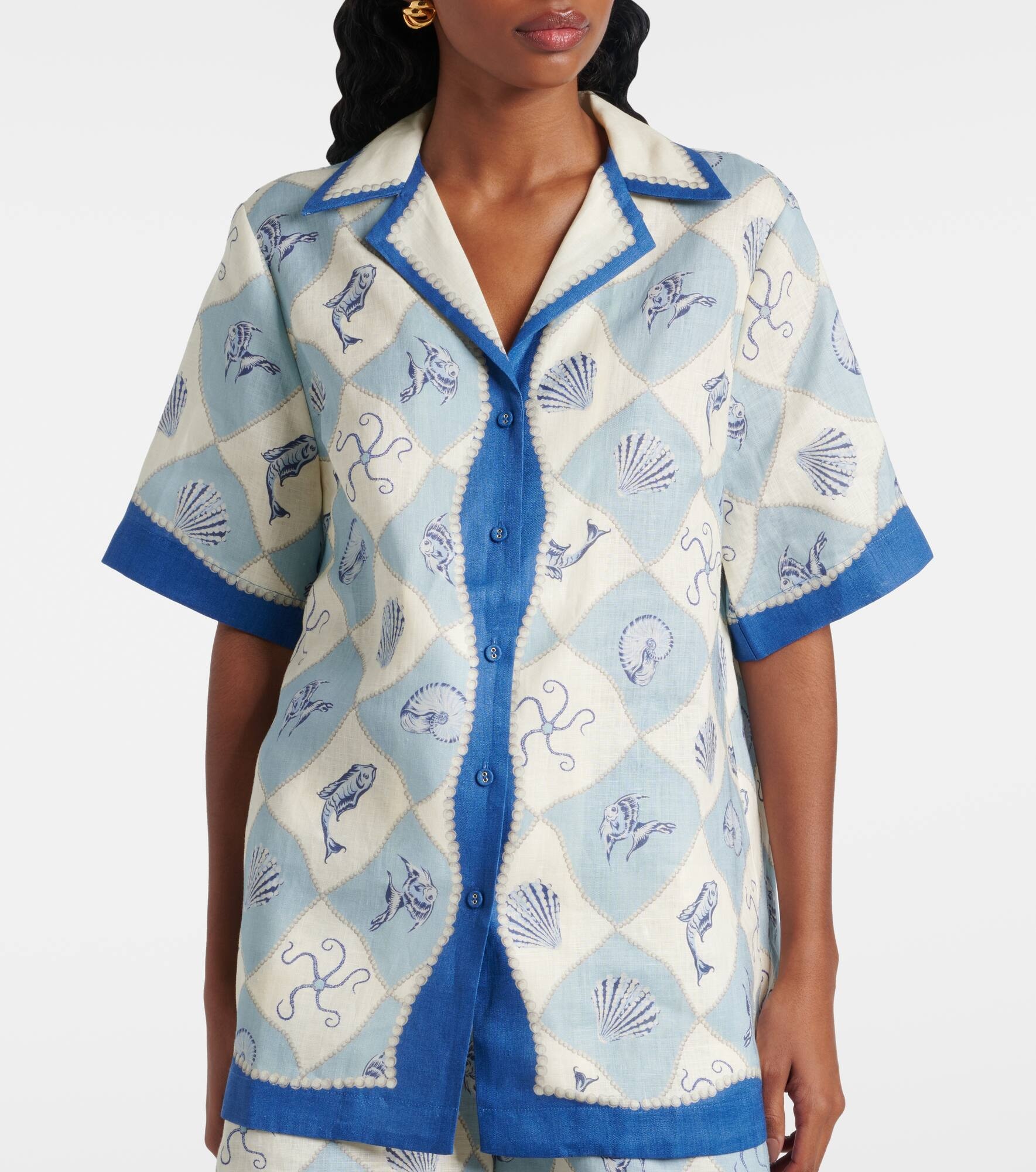 Printed linen shirt - 5