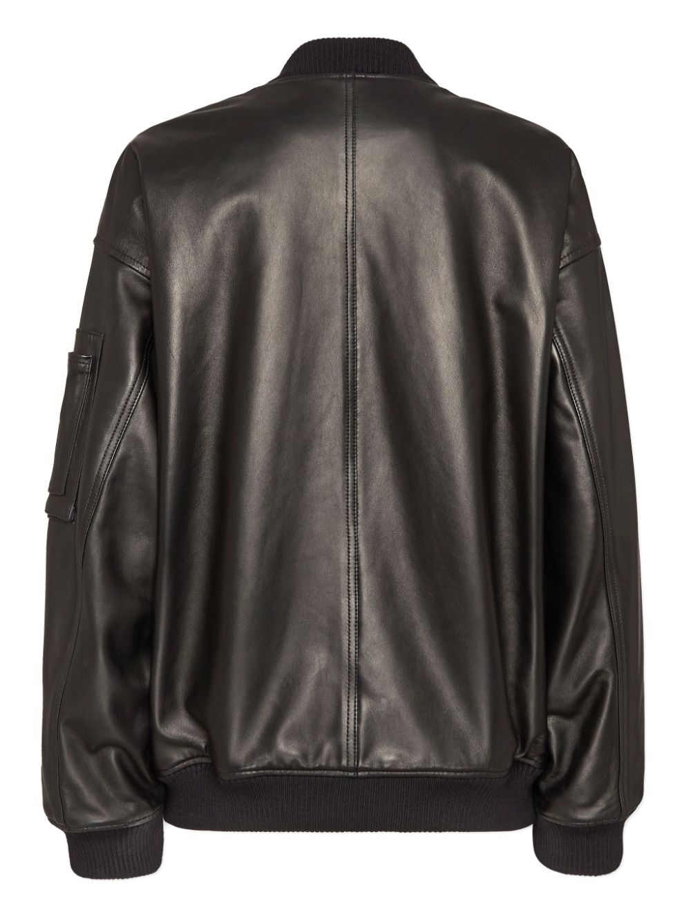 zip-up leather bomber jacket - 2