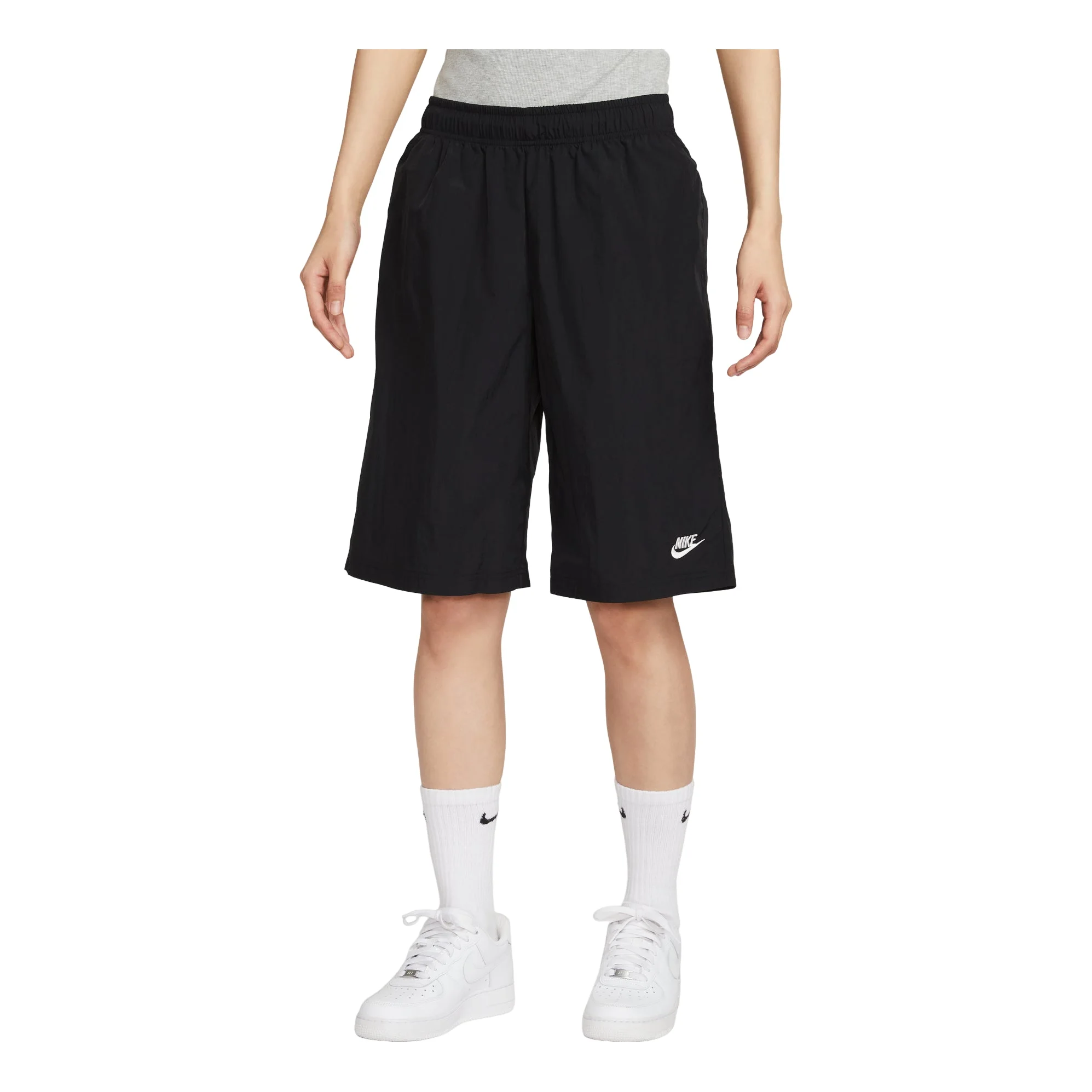 (WMNS) Nike Sportswear Mid-Rise Loose Knee-Length Shorts 'Black Sail' IH8465-010 - 1