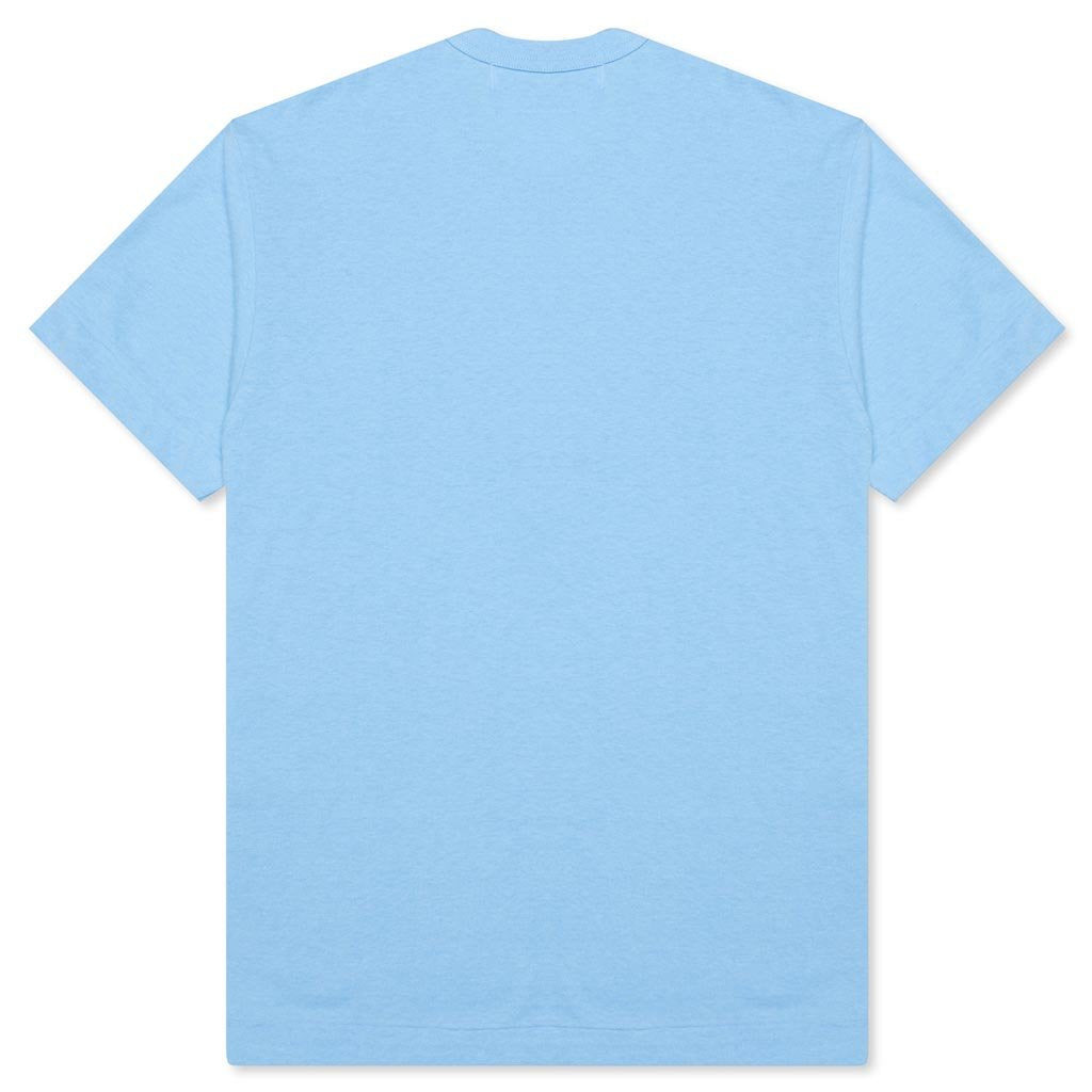 COMME DES GARCONS PLAY PASTELLE RED LOGO T-SHIRT - BLUE - 2