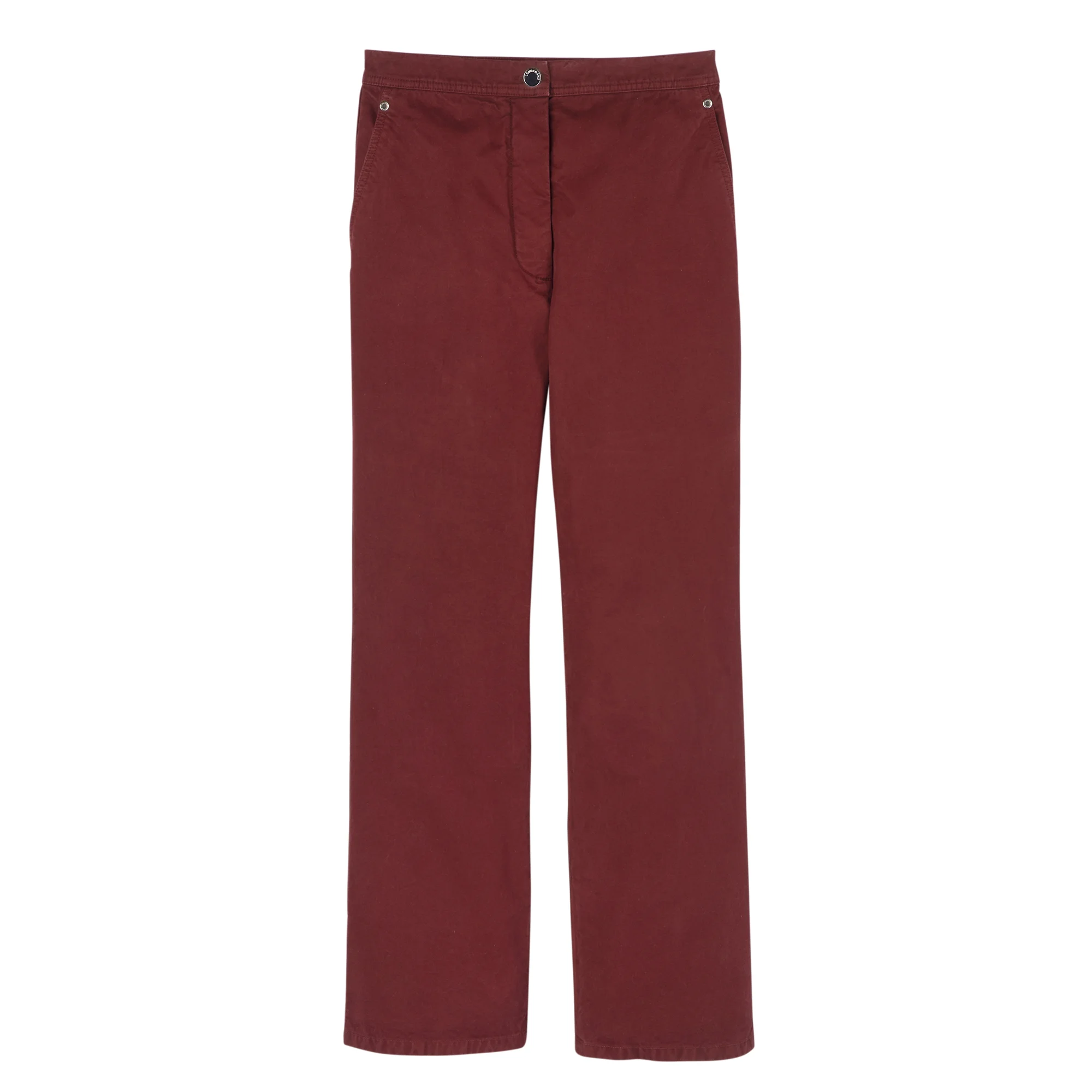 Trousers Burgundy - Overdyed cotton - 1