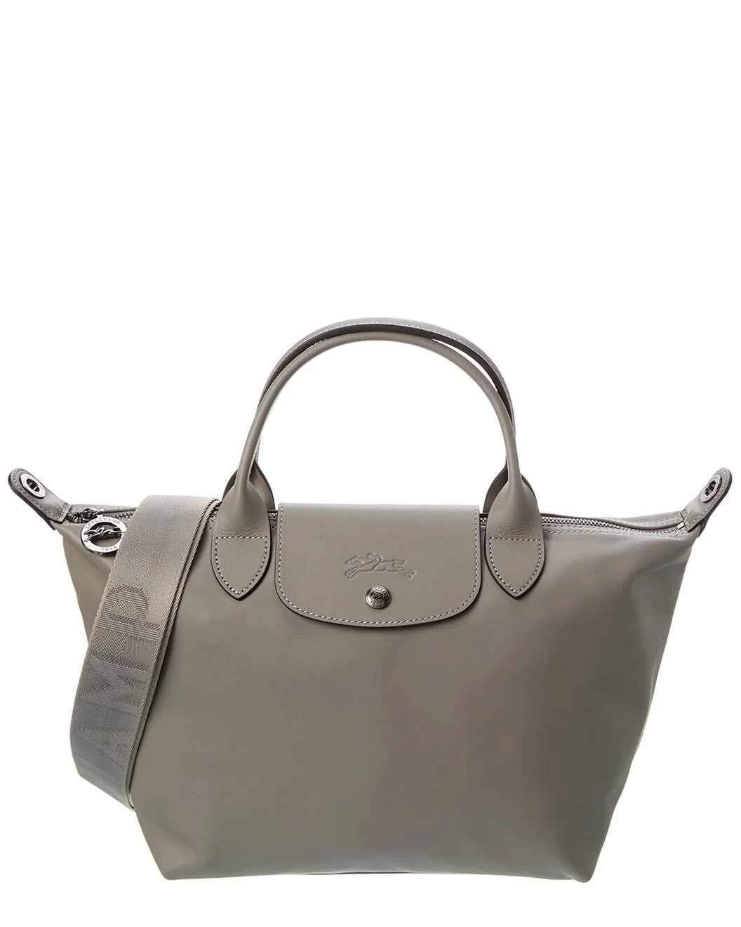 Longchamp Le Pliage XS Leather Short Handle Handbag - 1