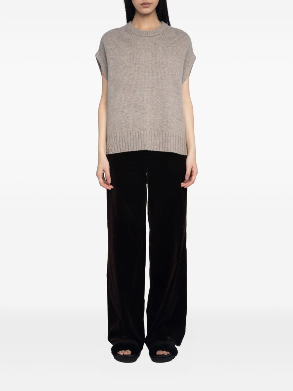 knitted sleeveless vest - 2