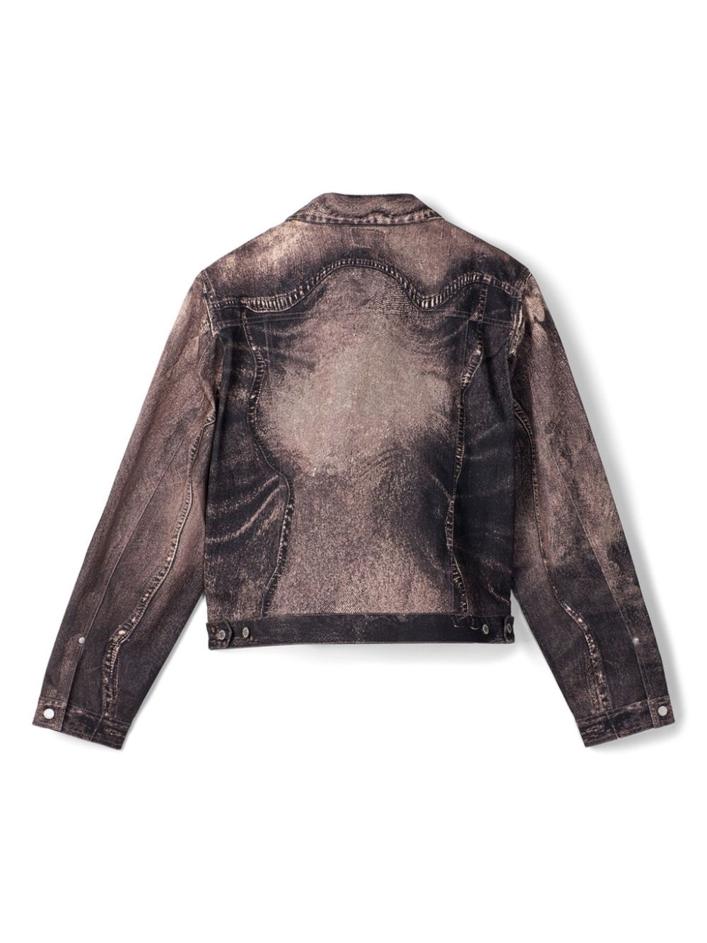 swirl-print denim jacket - 5