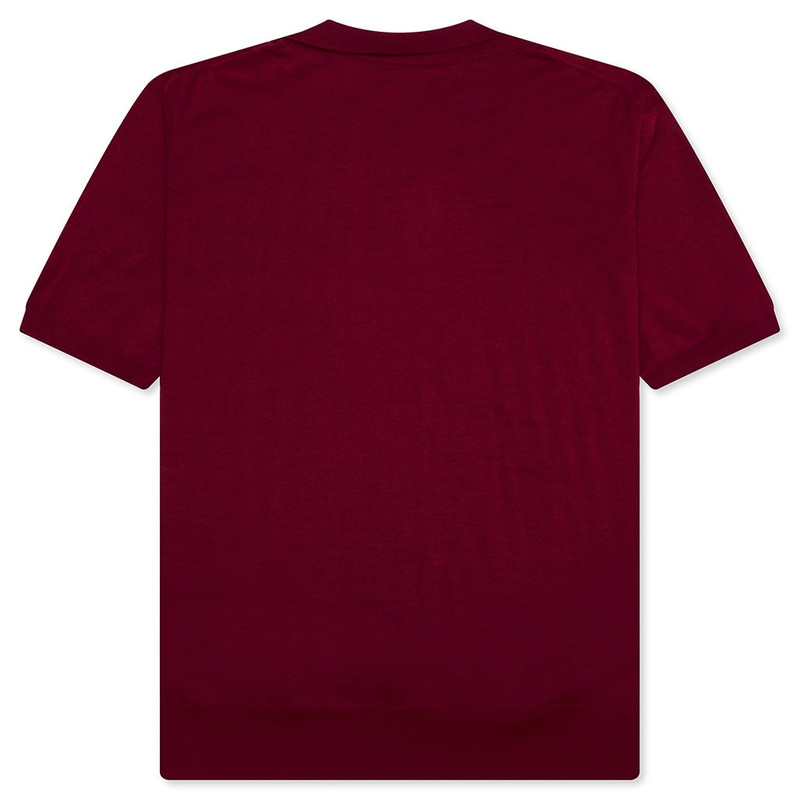 Comme des Garçons PLAY RED EMBLEM S/S POLO NECK - BURGUNDY outlook