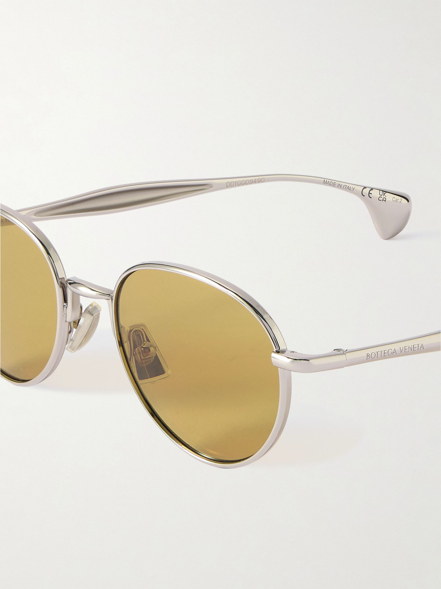 Round-Frame Silver-Tone Sunglasses Silver - 3