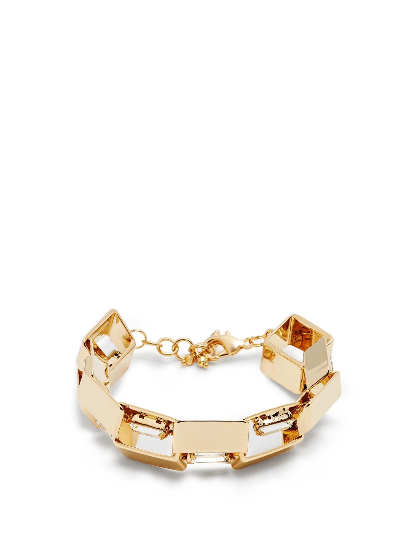 Eleonor crystal-embellished square-link bracelet - 1