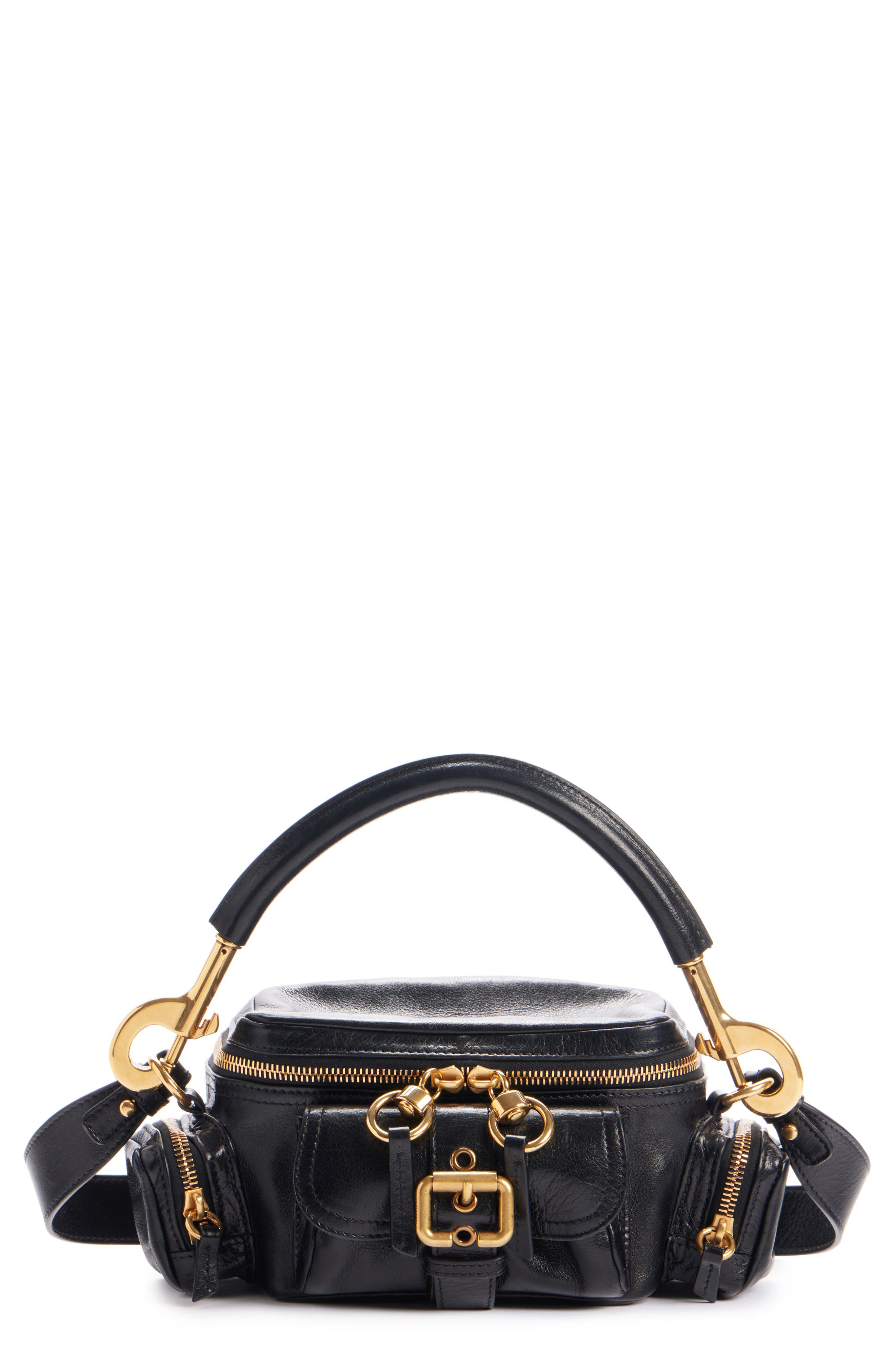Chloé Small Camera Leather Top Handle Bag in Black at Nordstrom - 1