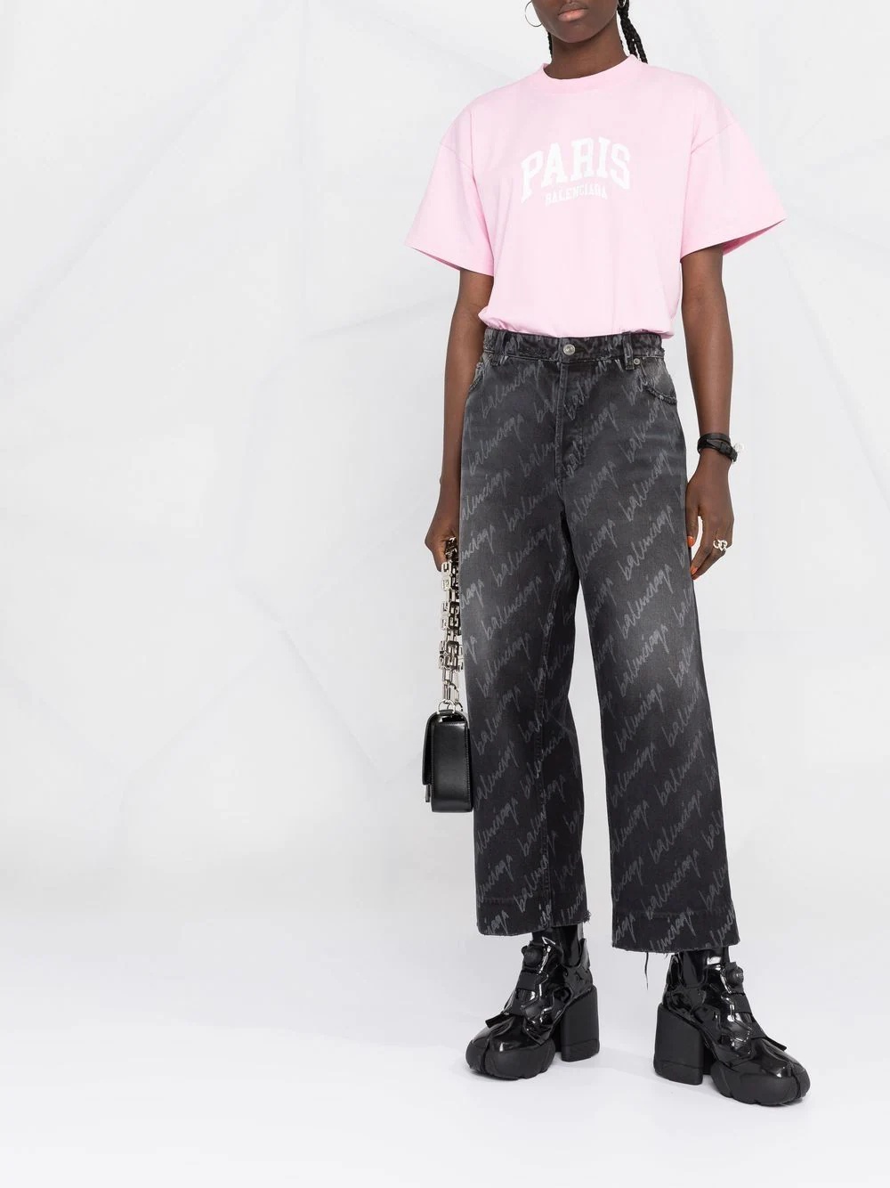 logo-print cropped pants - 2