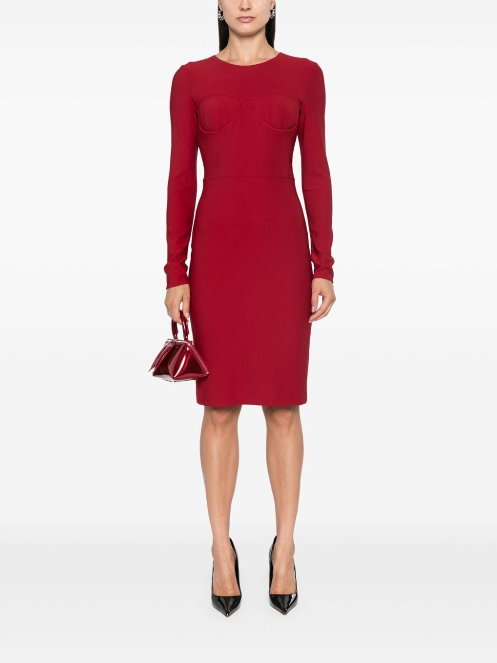 bra-pattern jersey midi dress - 2