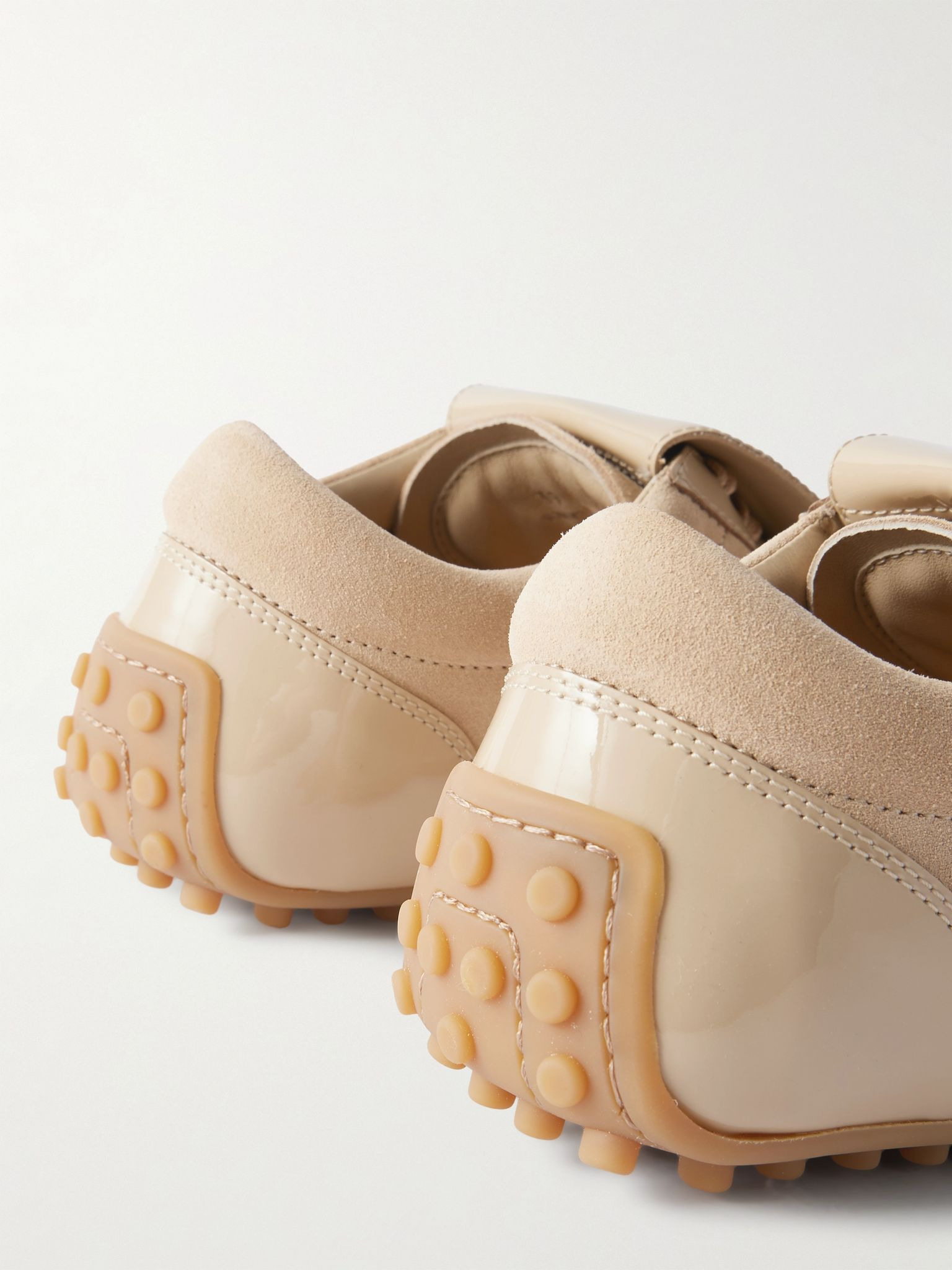 T-Marathon patent-leather and suede sneakers Sand - 4