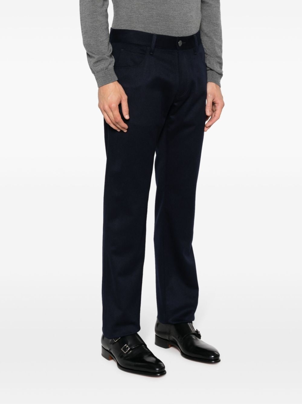 straight-leg cashmere trousers - 3