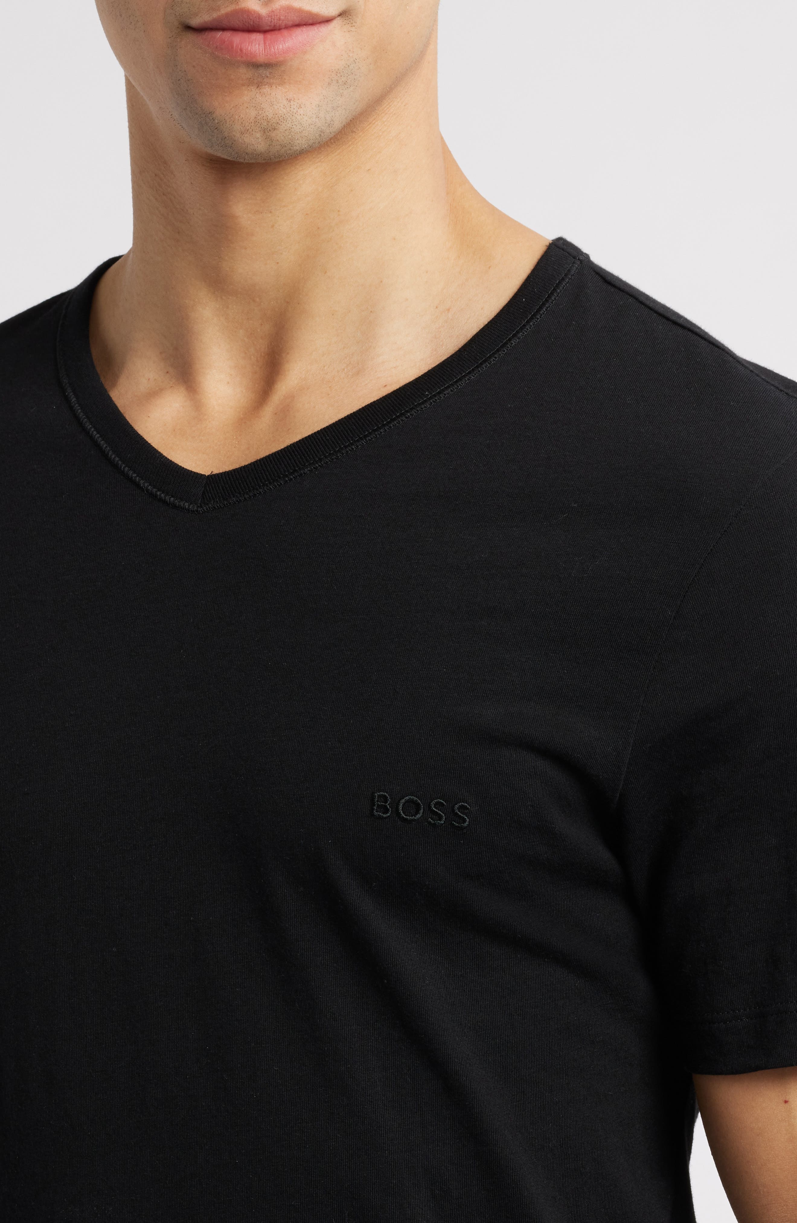 BOSS 3-Pack V-Neck T-Shirts in Black at Nordstrom - 4