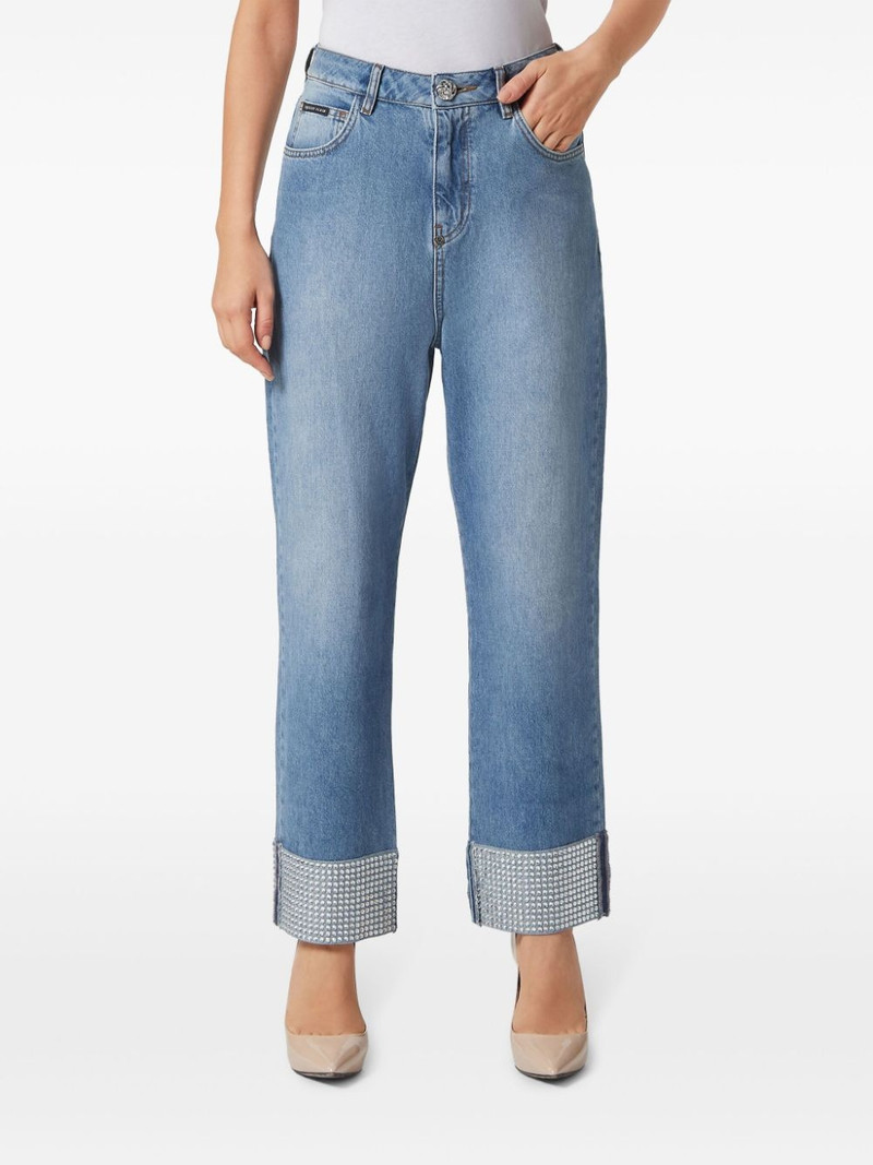 embellished straight-leg jeans 4