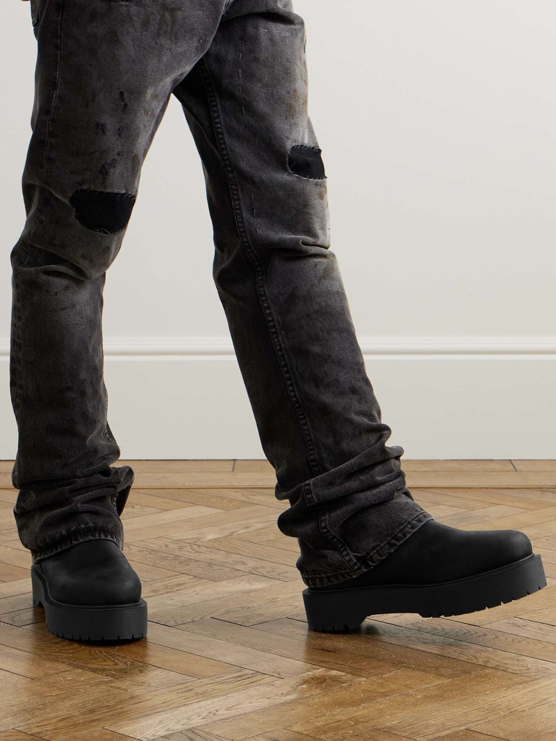Enfants Riches Déprimés Logo-Embossed Leather Boots outlook
