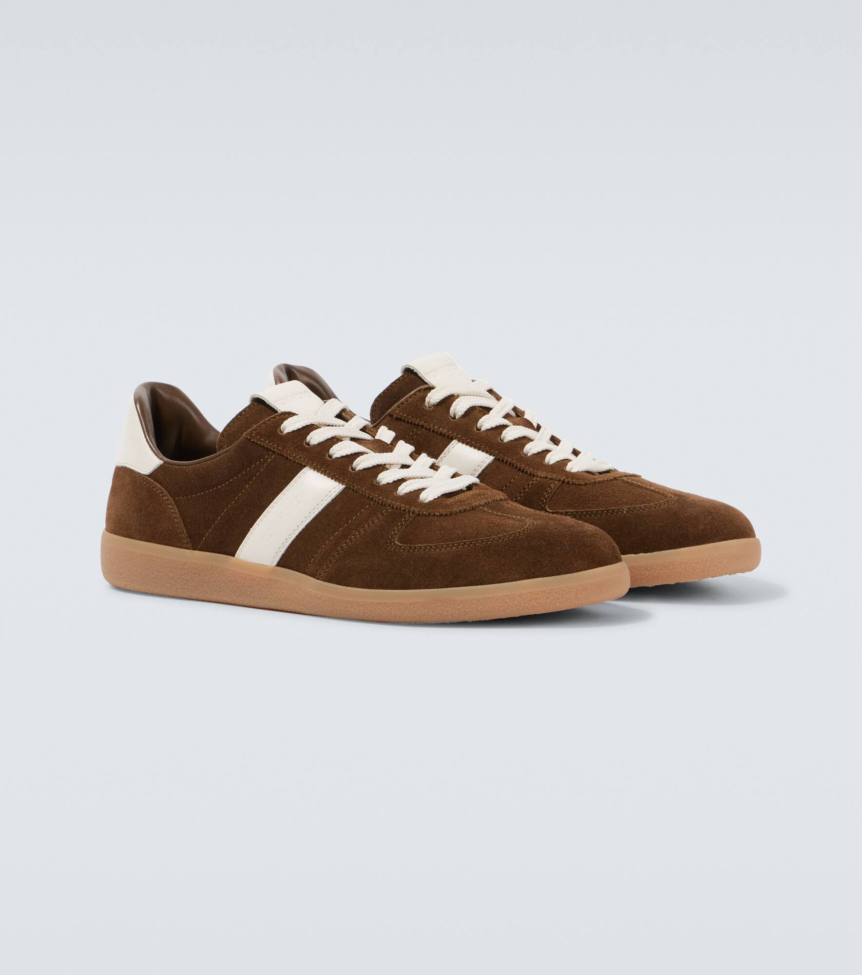 Archer leather-trimmed suede sneakers - 5