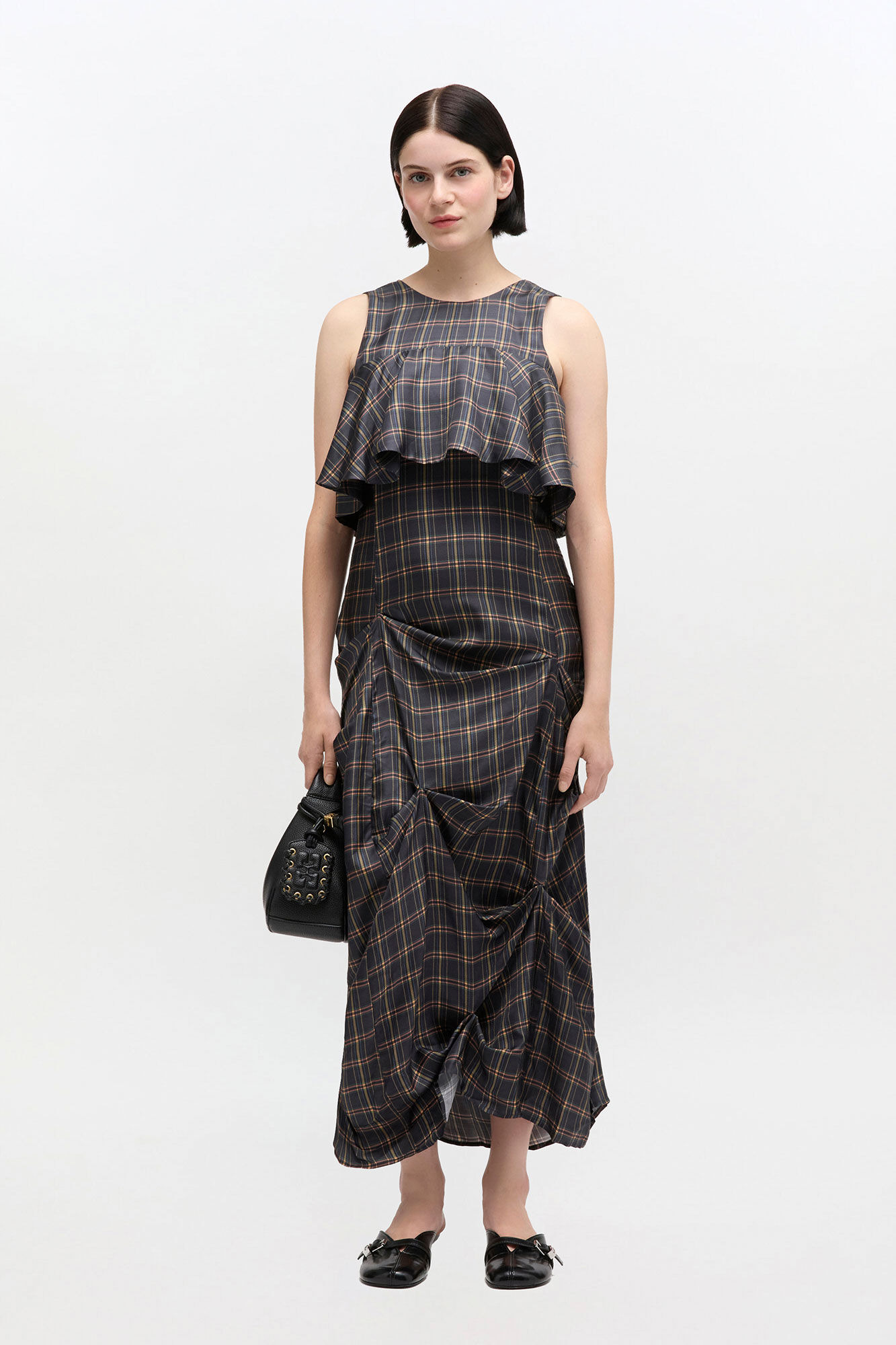 CHECK RUFFLE DRESS - 2