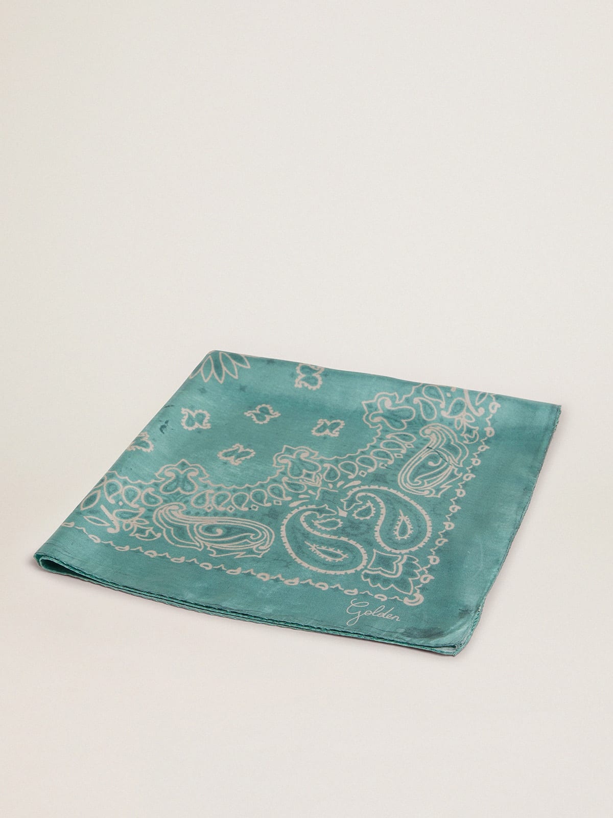 Blue Golden Collection scarf with paisley pattern - 1