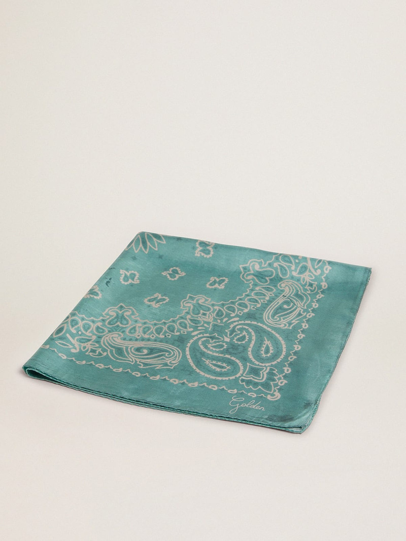 Blue Golden Collection scarf with paisley pattern 1