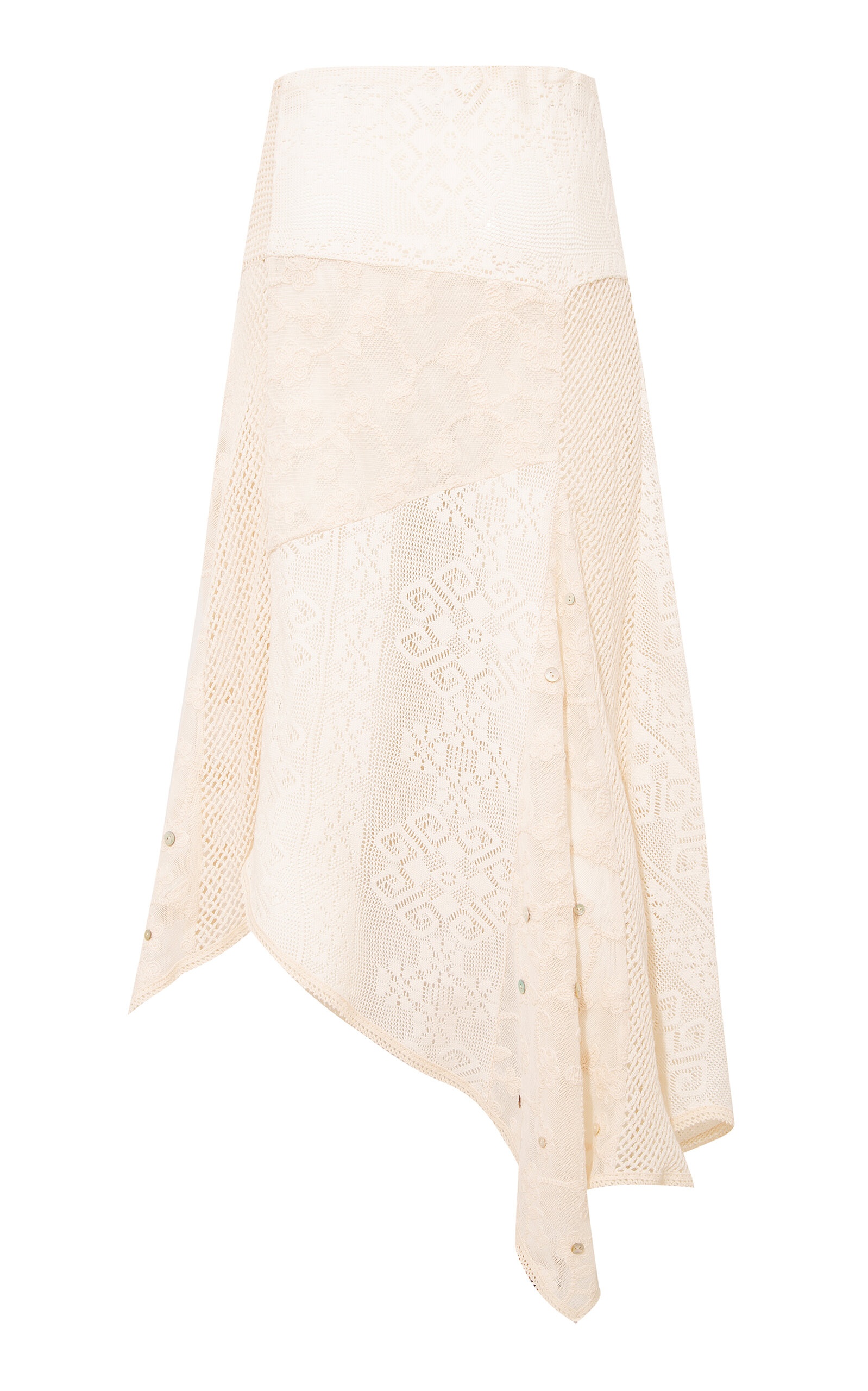 Felipe Asymmetric Lace Midi Skirt white - 6