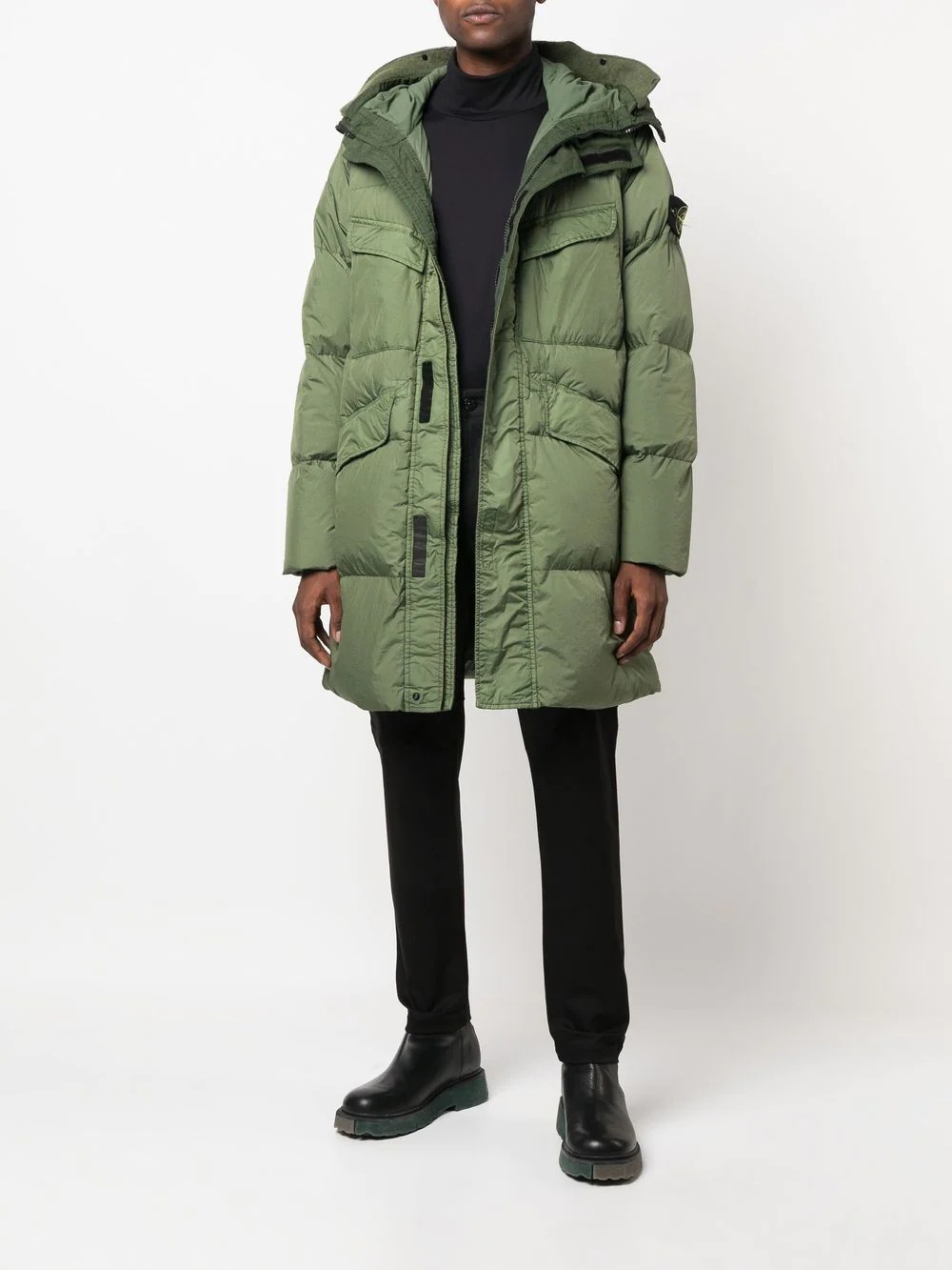 Compass-motif down jacket - 2