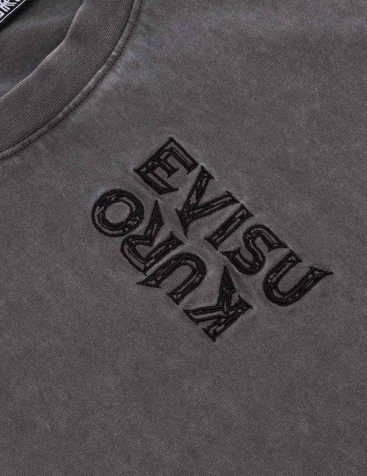 Washed Logo Embroidery and Print Loose Fit T-shirt - 8