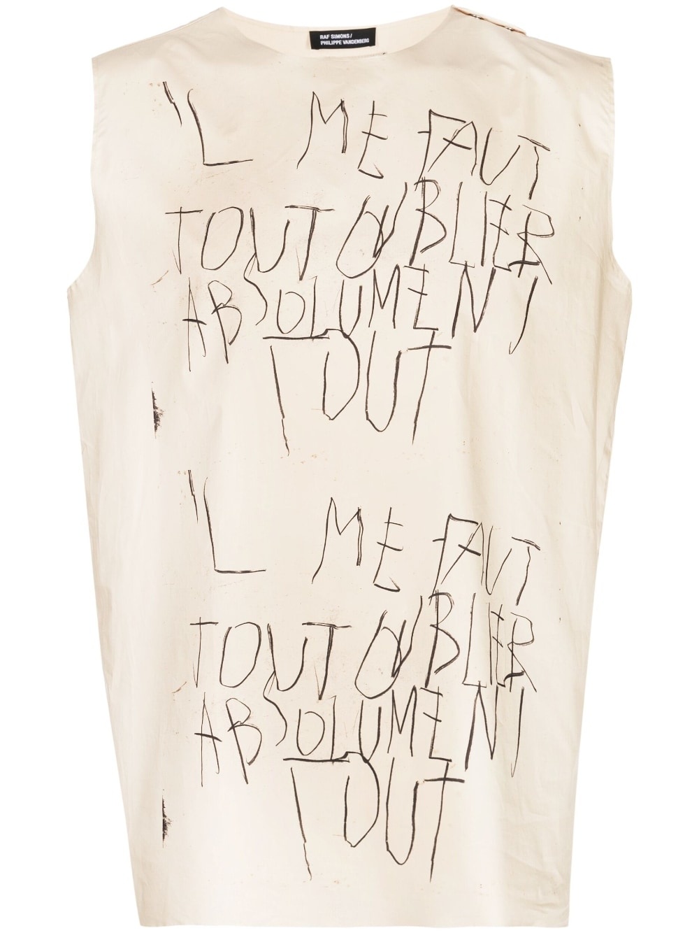 sketch-print cotton vest top - 1