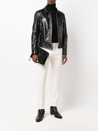 TOM FORD classic leather jacket outlook