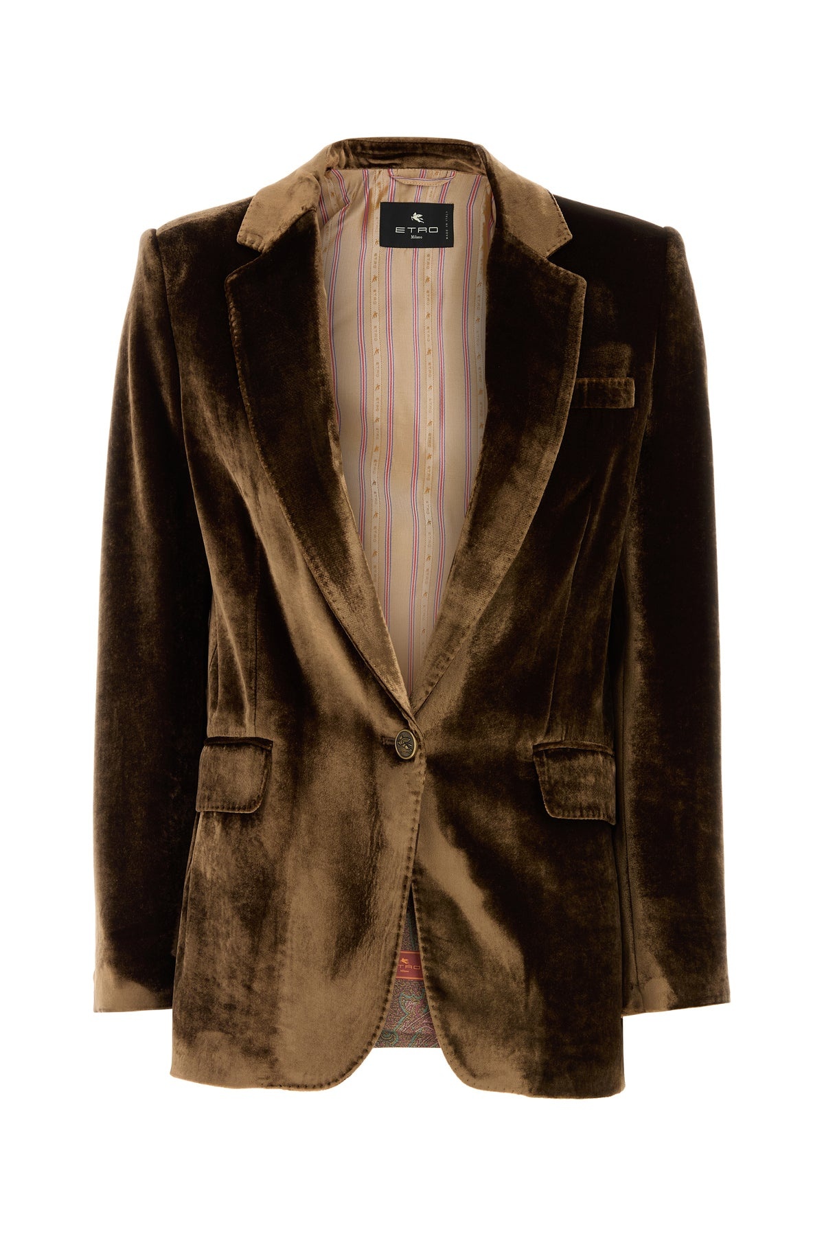 Brown velvet blazer - 1